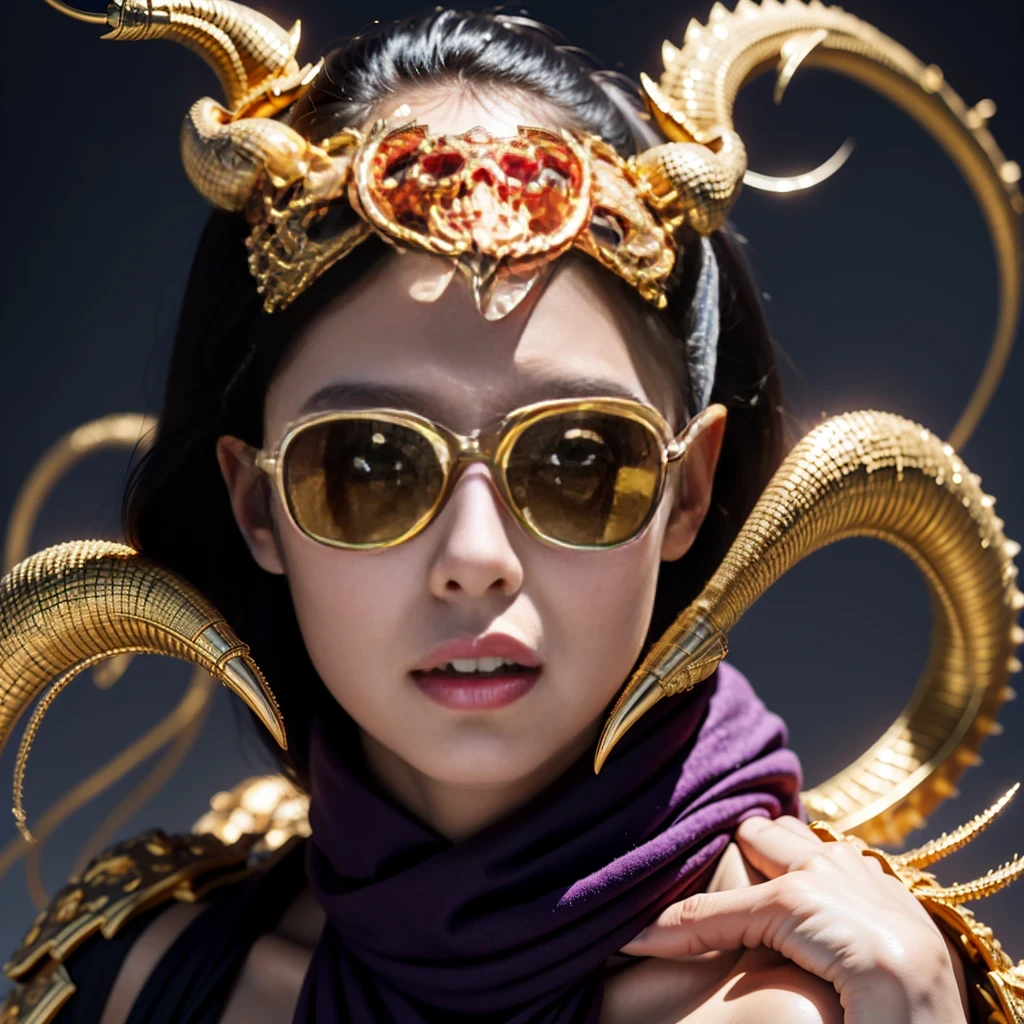 On snowy nights,32k(masterpiece,HD,super high quality,32k)Purple-pink double ponytail,flower stick,Indigo Skull King ,mahogany steering wheel (The skeleton is very realistic:1.4),crocodile print robe,Rusty skull ornaments,Sand gold linen cloak,Petals flying,Deep gold sunglasses,Hold your head high,worthy of pride,looking at people through nostrils,A primary and secondary school student, high resolution,Xueba, detail, original photo, Sharp Re, Nikon D850 film photo by Jefferies Lee 4 Kodak Portra 400 camera F1.6 guns, rich and colorful, Super real、Vivid texture, dramatic lighting, Unreal Engine Art Station Trend, Silicon Nest 800,Hold your head high,side,worthy of pride,looking at people through nostrils,arrogant,Petals flying,Petals flying,Gold-plated crocodile leather,Fluttering,Impeccable,( Reasonable design, clear lines, HD definition,best quality, Very detailed skeleton, skeleton of masterpiece, official art, Lighting effects, 8K crocodile skeleton(((Platinum marble sunglasses)))Deep gold sunglasses,sideportrait