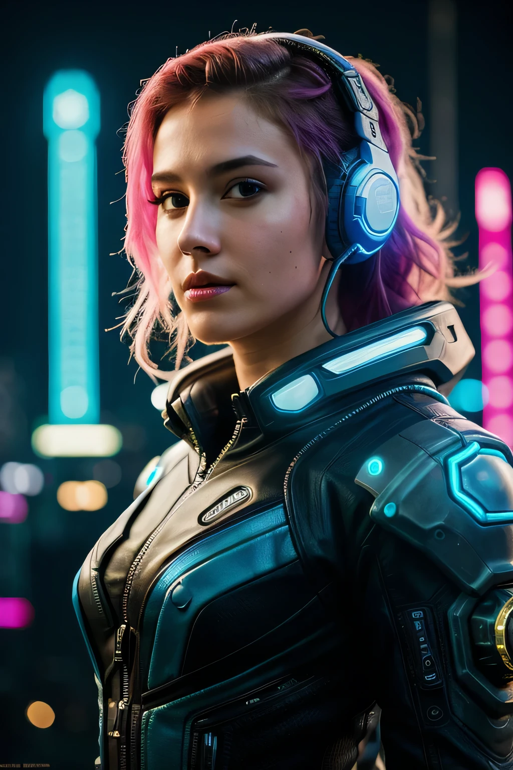 ((best quality)), ((masterpiece)), (detailed), perfect face
breathtaking Nova \(StarCraft\), (reimagined in a cyberpunk universe), (cyberpunk style), (cyberpunk), (cyberpunk outfit), augmentation, cybernetics, (cyberpunk outfit), (punk hair), glowing neon lights, wearing space communicatiom headset, cinematic scene, hero view, action pose, masterpiece, best quality, high quality, absurdres, vivid . award-winning, professional, highly detailed