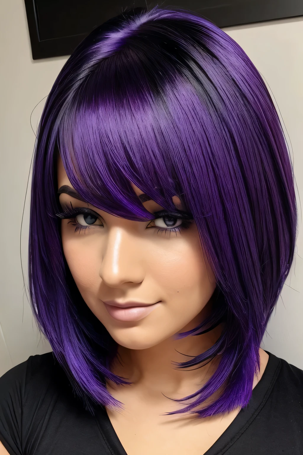 ultra hot babe black and purple hair