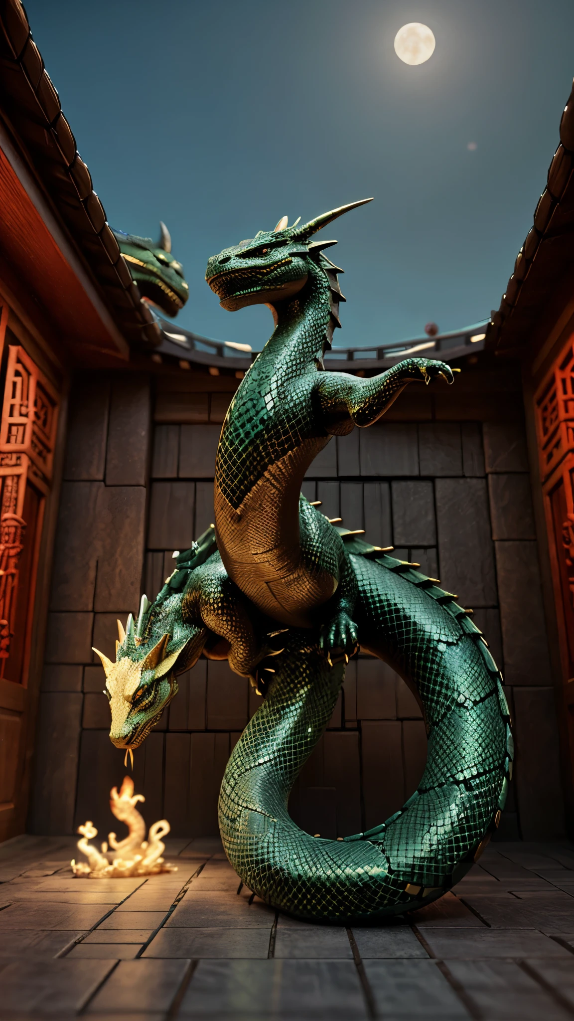 Fantasy, 3D, Dragon, Snake, China, Chinese, God