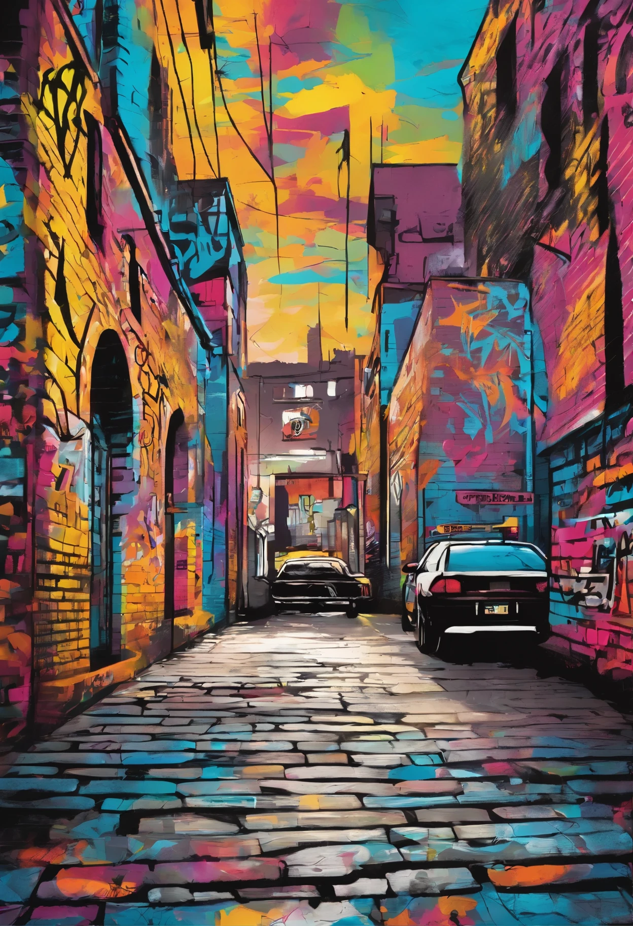 (best quality,highres,masterpiece:1.2),realistic,graffiti style,nighttime scene,urban environment,detailed brick wall,shadows and highlights,neon lights,characteristic spray paint,sharp focus,colorful palette,vibrant tones,glossy finish,glimmering reflections,deeper muted shades,graffiti artist's signature,subtle glow,authentic street art,street lamp, edgy atmosphere,popular culture, expressive brushstrokes,gritty texture,visibility of weathering and wear,graffiti lettering in bold and dynamic style,tagging the words "Garage Move",an underpass location,exciting and dynamic composition