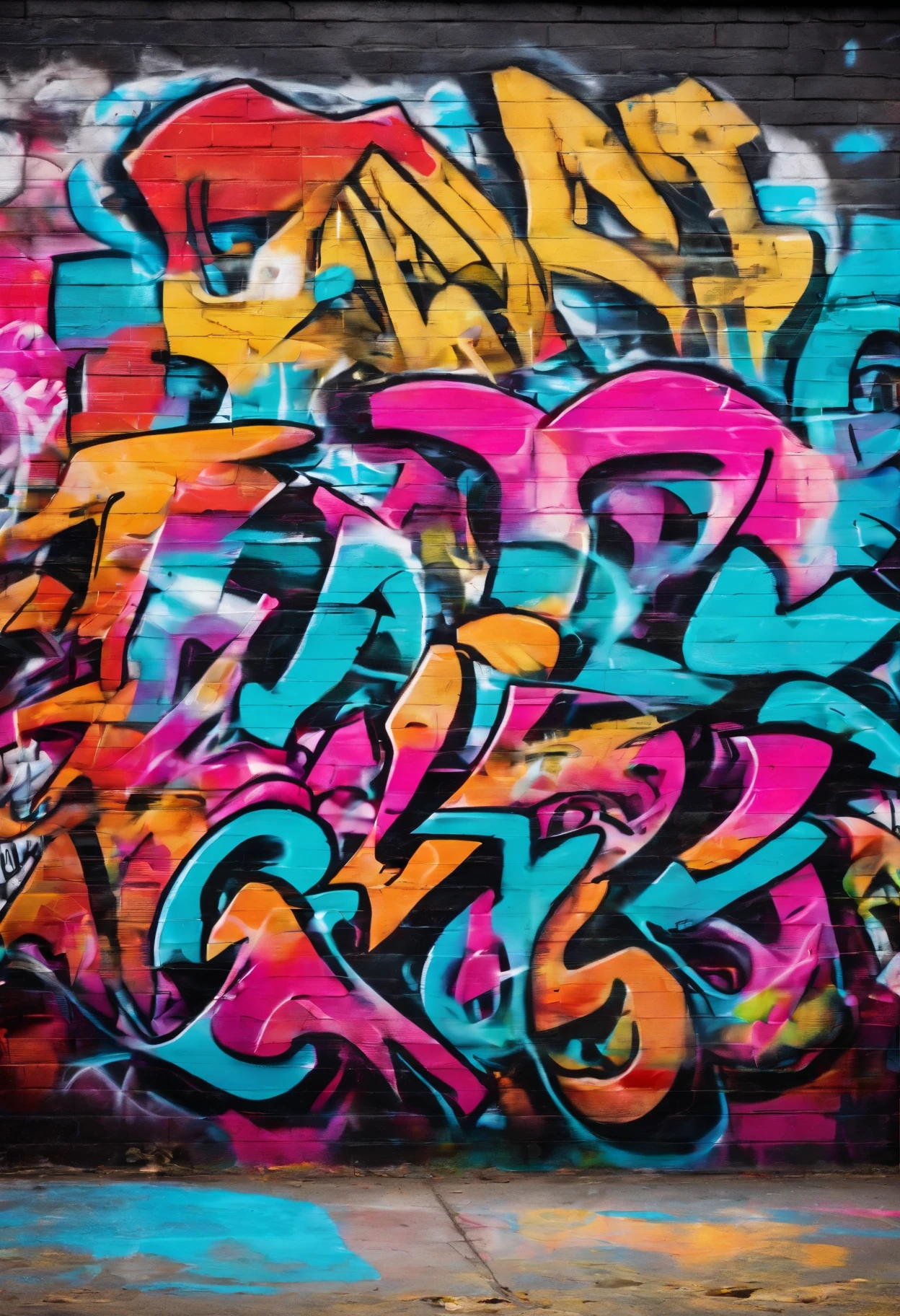 (best quality,highres,masterpiece:1.2),realistic,graffiti style,nighttime scene,urban environment,detailed brick wall,shadows and highlights,neon lights,characteristic spray paint,sharp focus,colorful palette,vibrant tones,glossy finish,glimmering reflections,deeper muted shades,graffiti artist's signature,subtle glow,authentic street art,street lamp, edgy atmosphere,popular culture, expressive brushstrokes,gritty texture,visibility of weathering and wear,graffiti lettering in bold and dynamic style,tagging the words "Garage Move",an underpass location,exciting and dynamic composition
