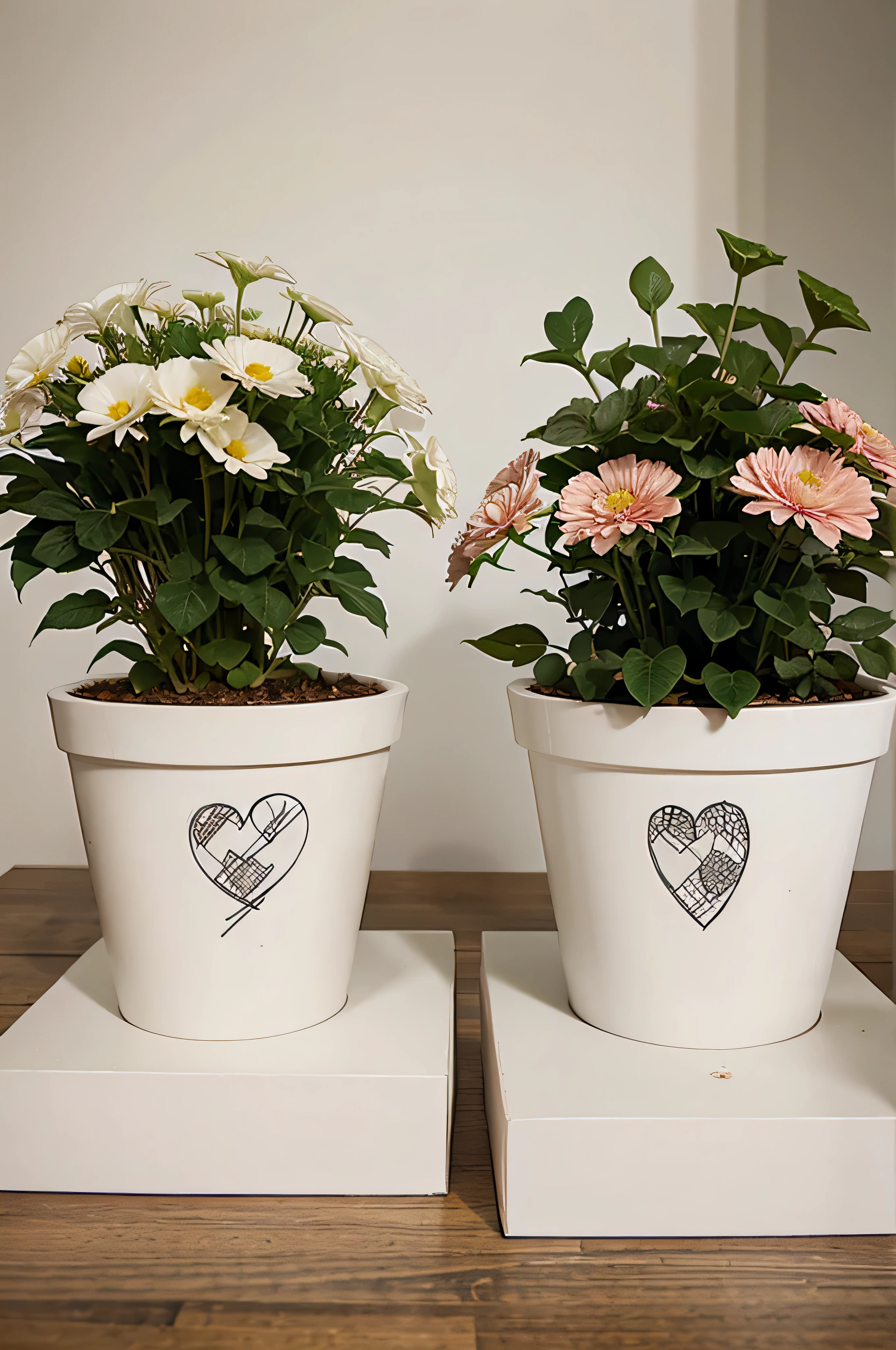 Flower pot designs for couples only need flower pots and couple drawings