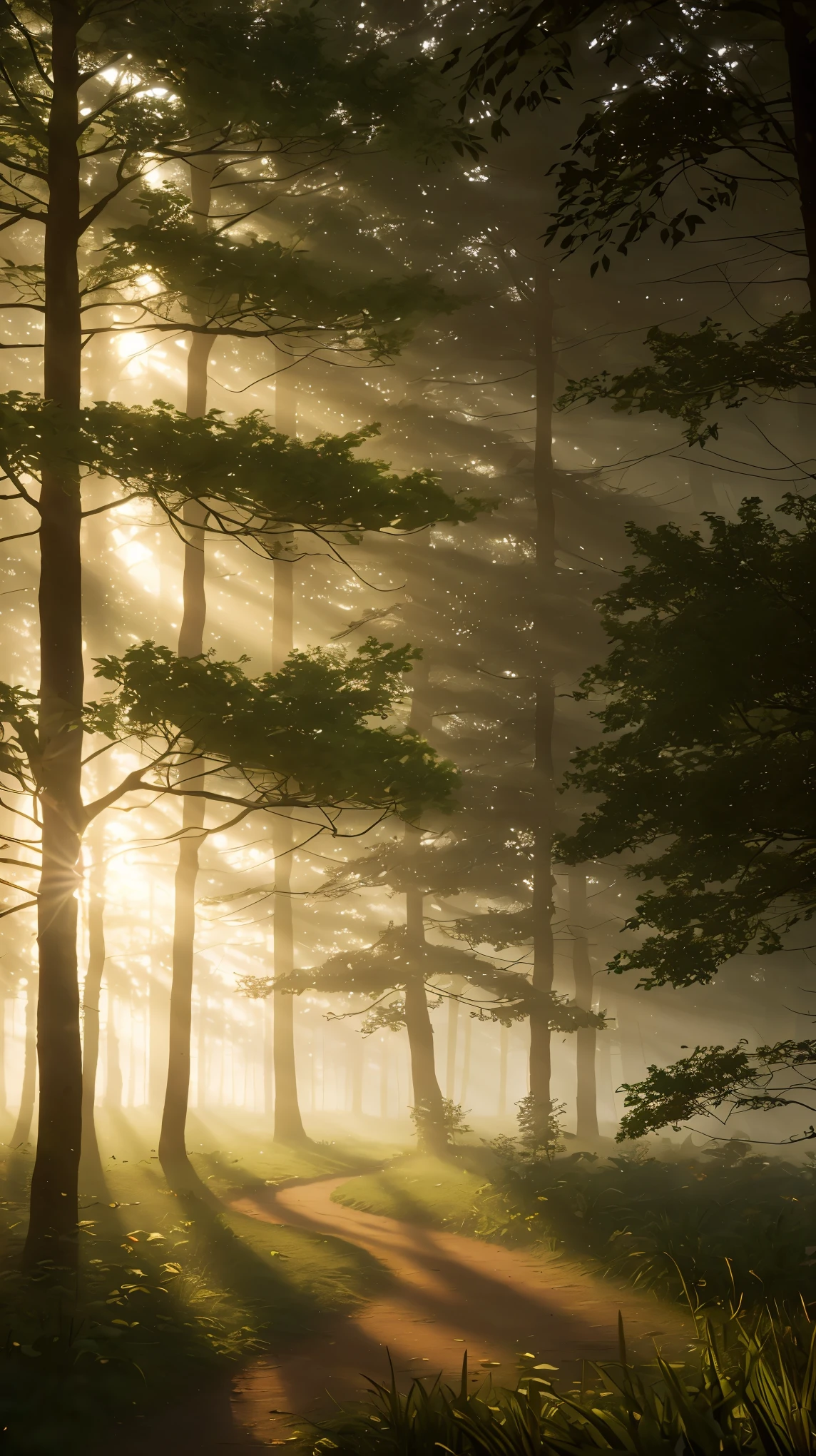 (best quality,4k,8k,highres,masterpiece:1.2),ultra-detailed,(realistic,photorealistic,photo-realistic:1.37),mysterious,serene,ethereal,foggy morning,mystical forest,enchanting sunlight,fresh,poetic,forest,ethereal light rays,peaceful atmosphere,tranquil,magical,morning mist,divine,serene landscape