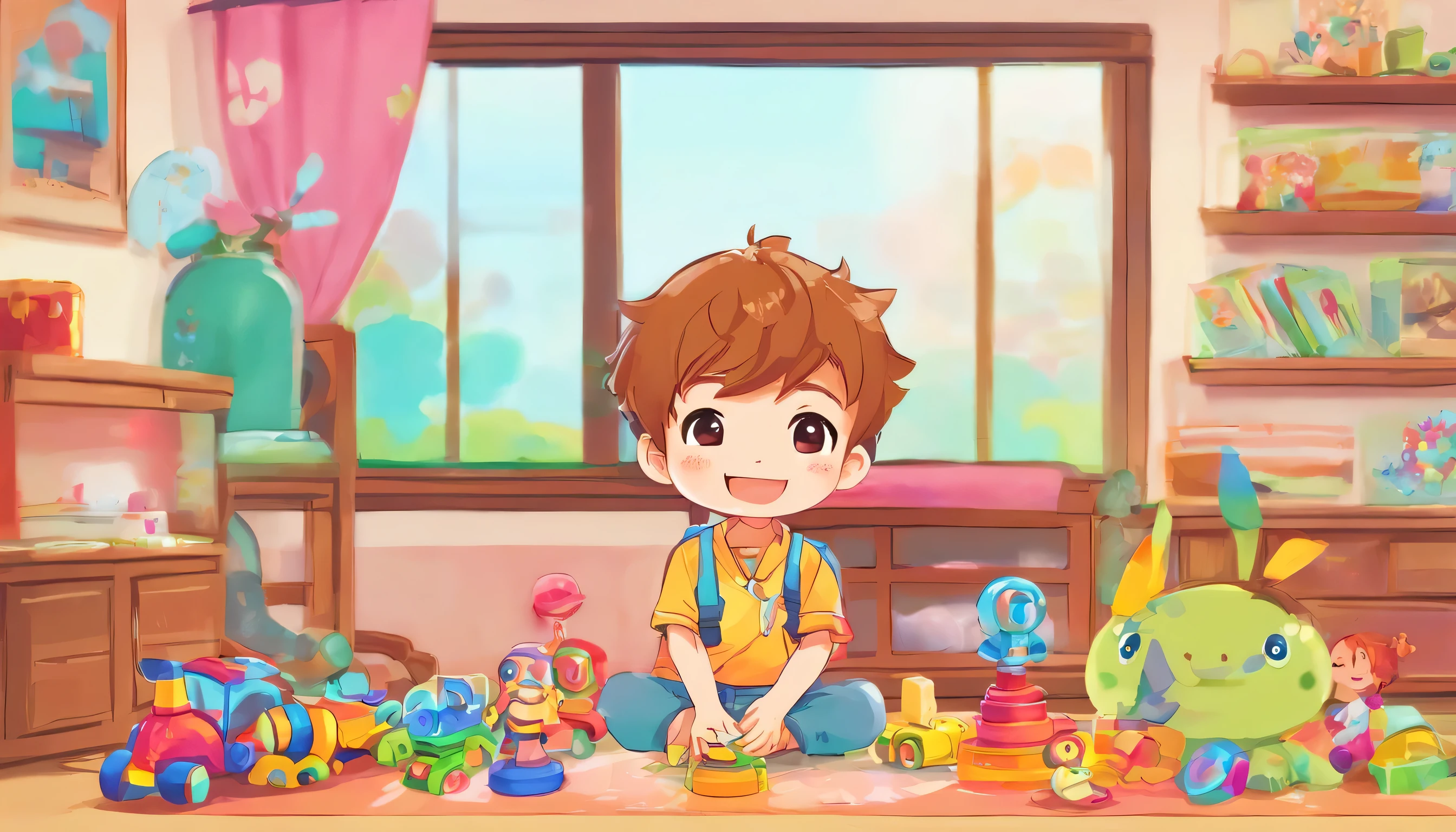 playing with toys at home