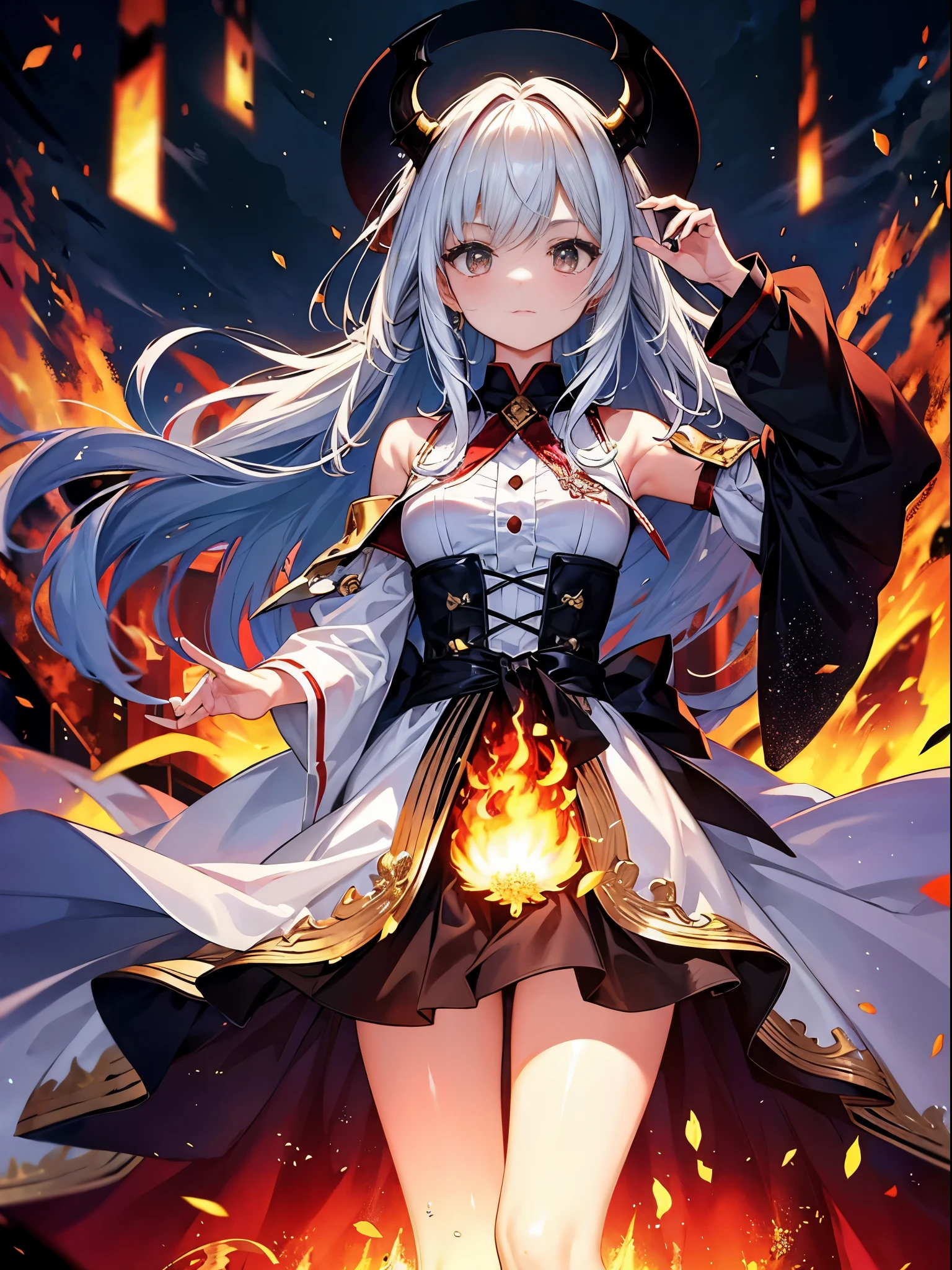 (((masterpiece)))、(((highest quality)))、((super detailed))、According to the contract、Follow me please、Overlord of Flame。come、Purification Flame、Great Sword of Flame。 fluttershy、Fire and brimstone through Sodom。turn sinners into dust of death。『Burning sky』