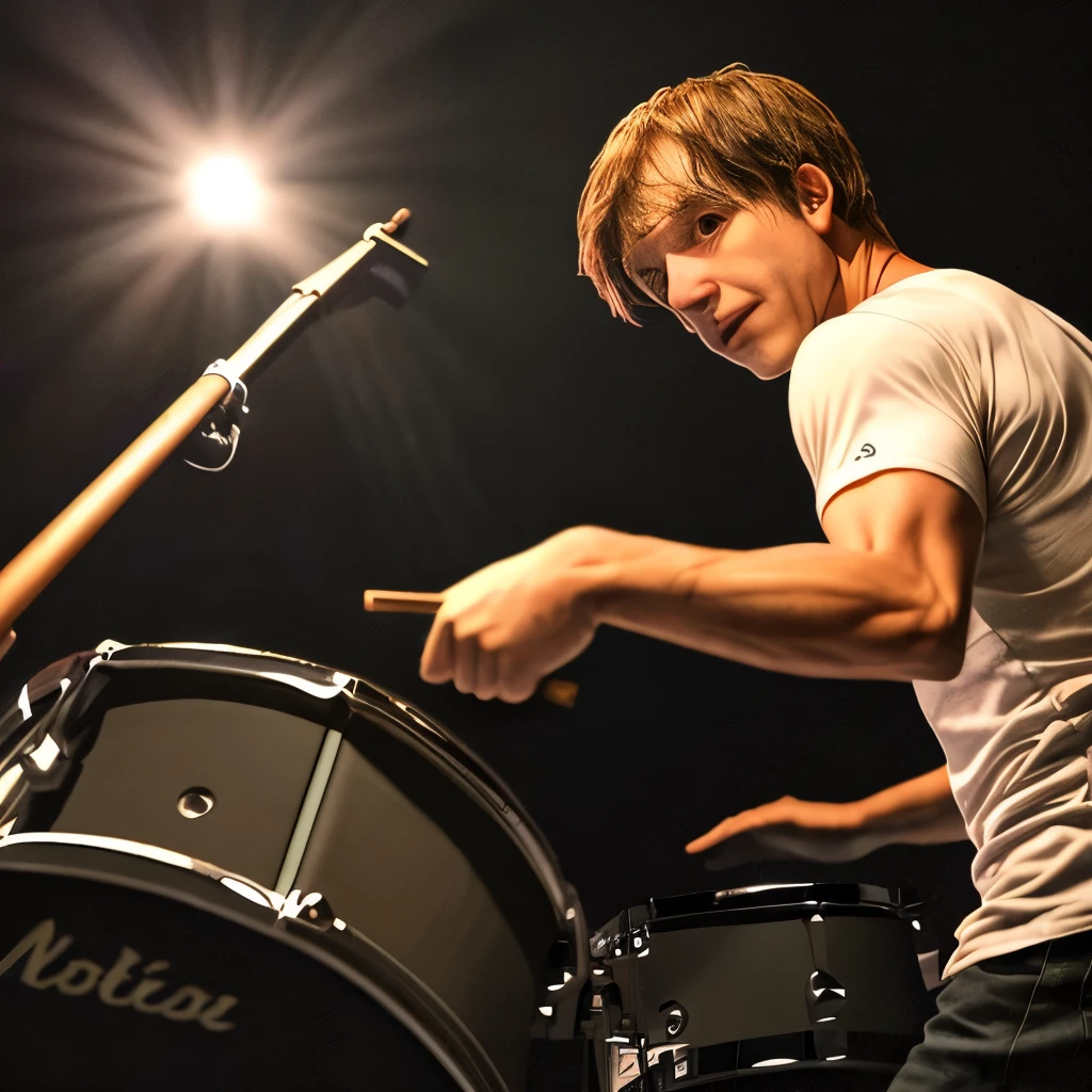 regular grip, hands beating the drum, hand holding a stick, Spotlight