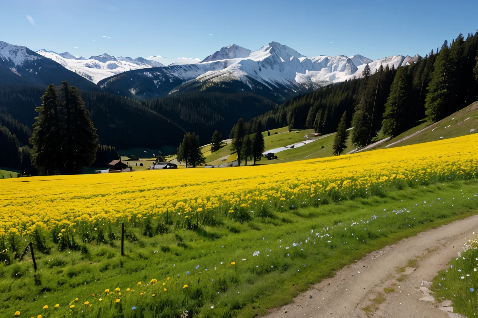 Serene alpine meadows