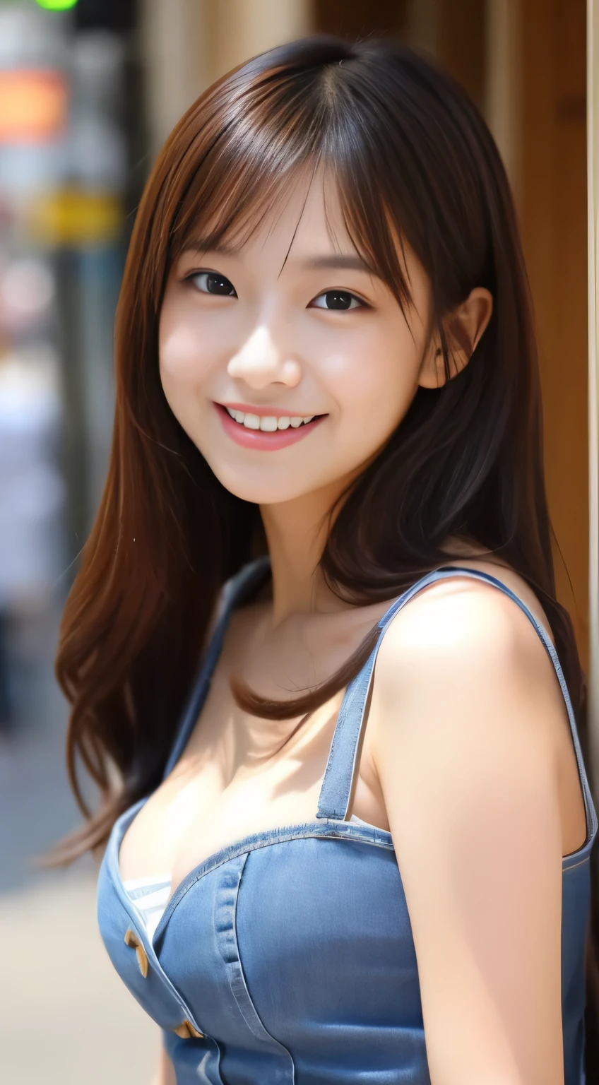 Japanese ),((beautiful girl)),cleavage,An expression that imagines something pleasant:1.2,(perfect body beauty:1.2),((perfect body)),(shy smile),beautiful teeth,