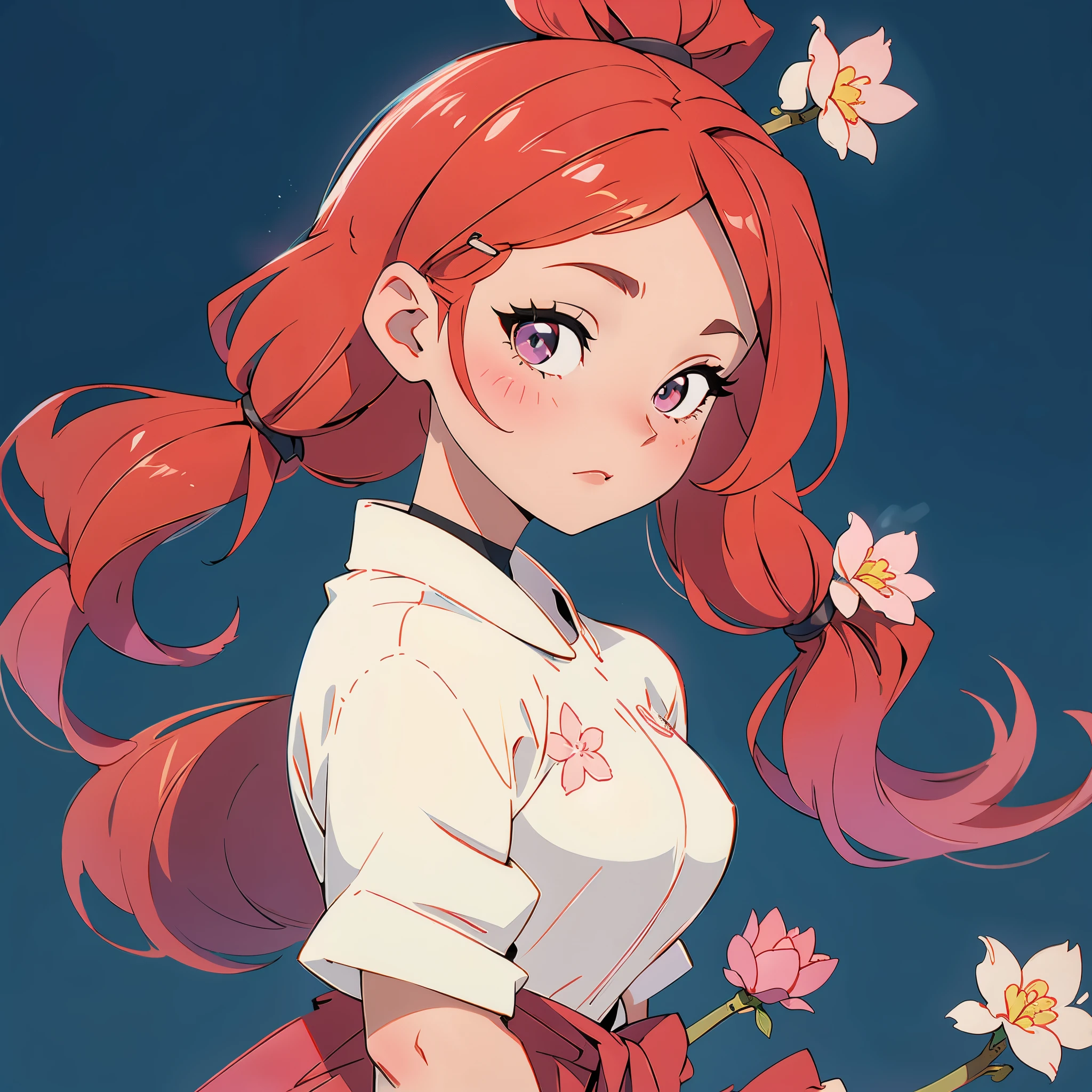full image, High resolution and high contrast, simple, girl, Cherry blossoms