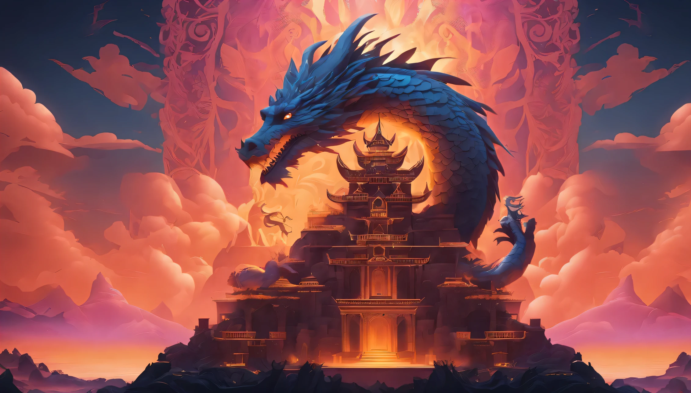 (best quality,highres:1.2),ultra-detailed,realistic,photorealistic:1.37,wizard surfing upon a serpent dragon,illustration,fantasy,spellbinding landscape,colorful palette,enchanted atmosphere,mystical lighting,flowing robes,magic staff,wind-swept hair,majestic serpent scales,rippling waves,breathtaking scenery,extraordinary power,hypnotic motion,adrenaline-filled excitement,thrilling adventure,ancient runes,shadowy forests,sparkling waterfalls,eerie mist,flying creatures,magical spells,castle in the distance,mysterious sorcery,seamless blending of wizard and dragon,majestic and graceful movement,awe-inspiring performance, pale pinkish orange sky