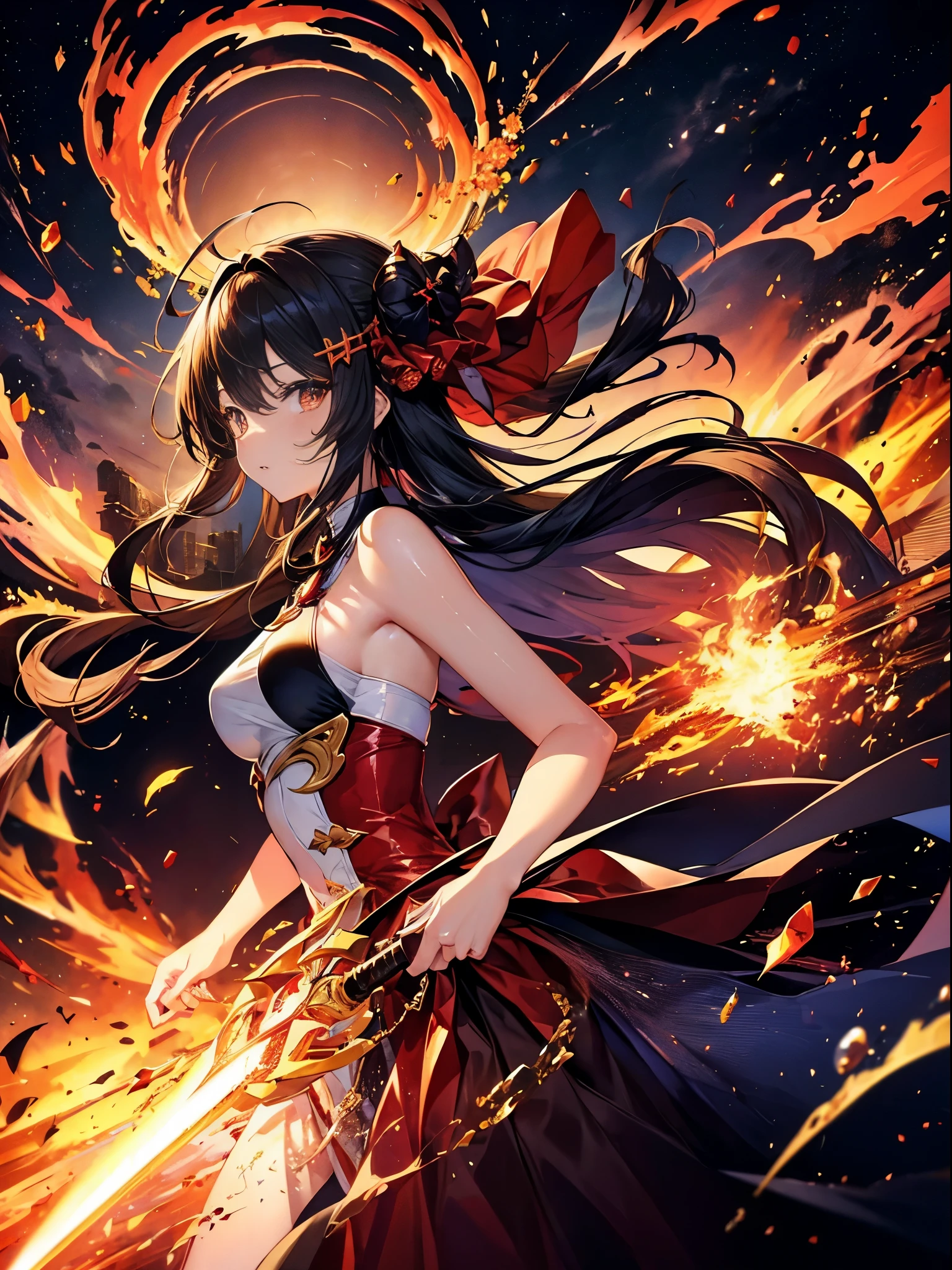 (((masterpiece)))、(((highest quality)))、((super detailed))、In accordance with the contract、Follow me please、Overlord of Flame。come、Purification Flame、Great Sword of Flame。
	fluttershy、Fire and brimstone burning through Sodom。turn sinners into dust of death。『Burning sky』