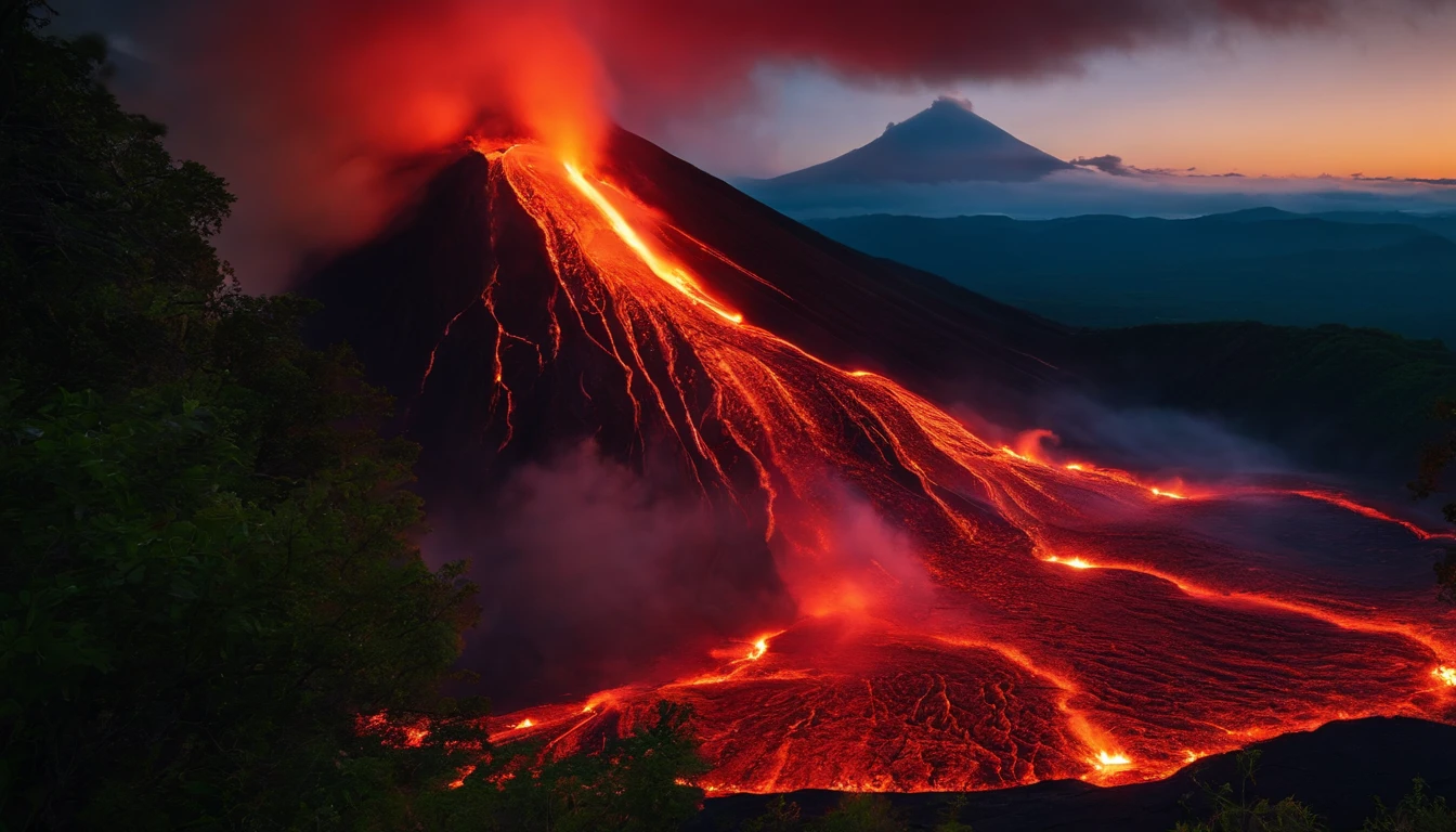 Volcano explodes、