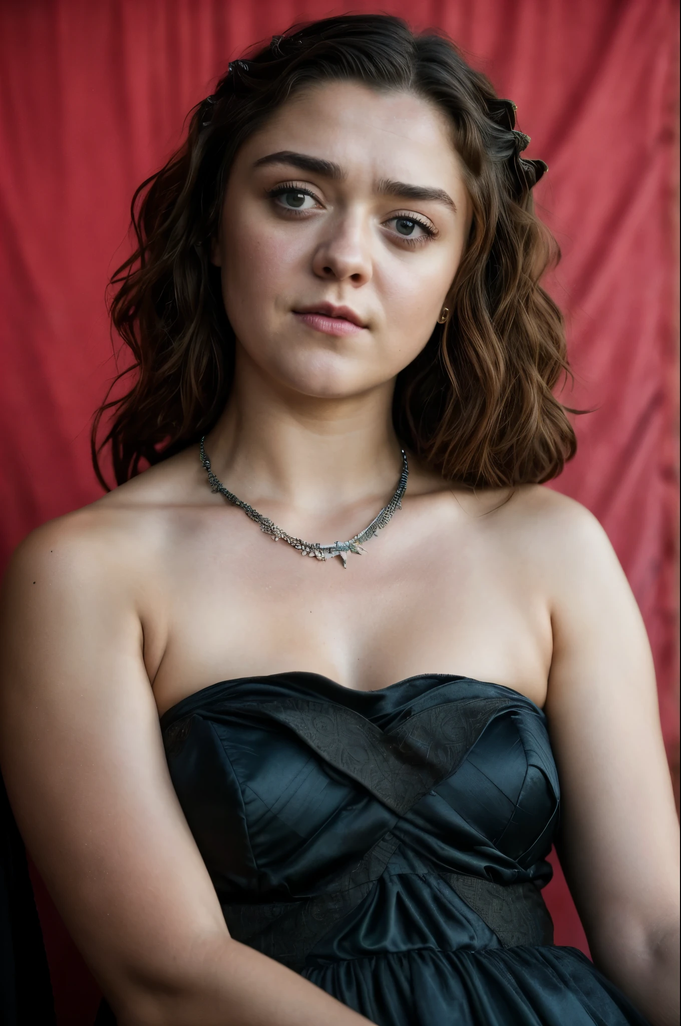 Foto RAW, Arya Stark, Extremely gorgeous lady, Arya Stark PLAYED BY MAISIE WILLIAMS, Queen Arya Stark, she  a mature woman now, milf, sexy mediaeval battle dress, gladiator woman, body, 40 years old Woman, Roman slave dress, cotton dress, busty mediaeval costumes, body revealing costumes, perky breast, big natural breast, erotic costumes, lusty physique, seductive figure can capture every people's attention, Game of thrones costumes, revealing captivating figure, Mediaeval costumes, revealing clothes, A tomboy, she would rather fence than dance, warrior queen , game of thrones screen caps, Game of Thrones Series, (pele altamente detalhada: 1.2), 8k UHD, DSLR, soft-lighting, alta qualidade, grain of film, Fujifilm XT3, flawless picture, highly detailed, detailed Beauty, intricate, 32k, sharp picture, closed mouth, 