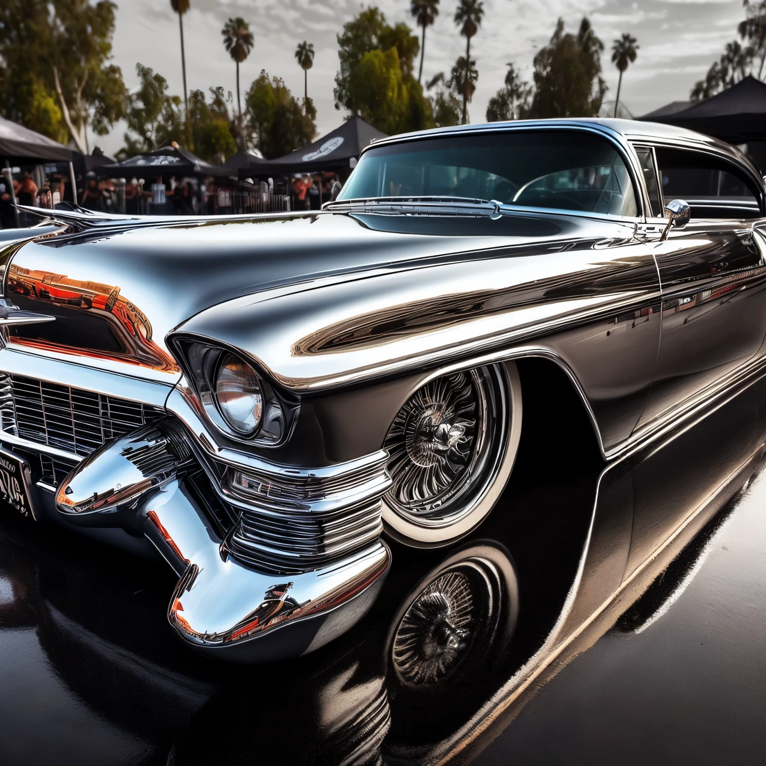 imagem inteira de um cadilac eldorado 1956 low rider