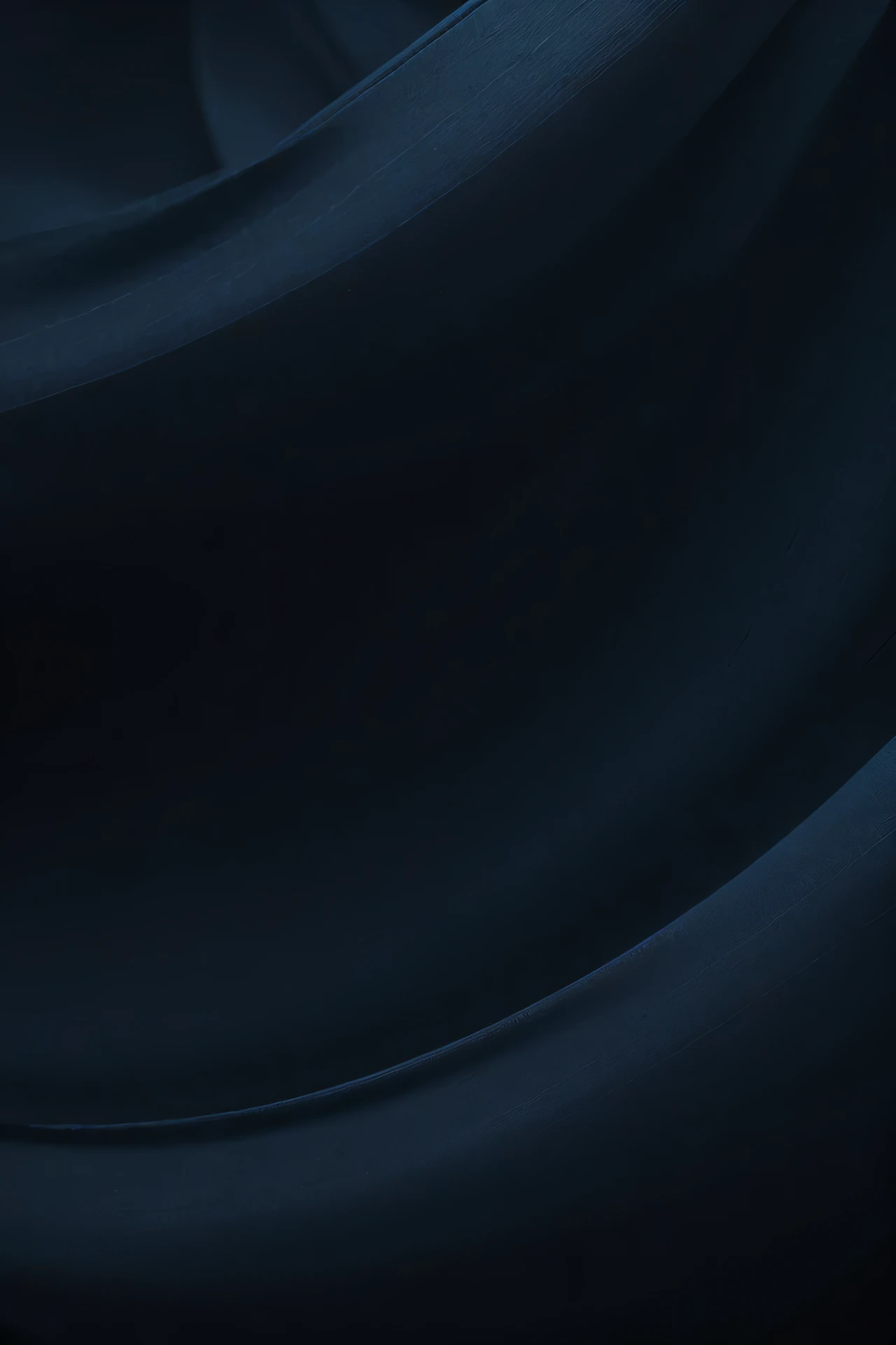 a close up of a blue and black background with a curved design, abstract cloth simulation, abstract design. blue, flowing realistic fabric, winter blue drapery, flowing fabric, soft organic abstraction, silk flowing in wind, dark abstract background, organic flowing background, folds of fabric, beautiful flowing fabric, sleek flowing shapes, dark smooth background