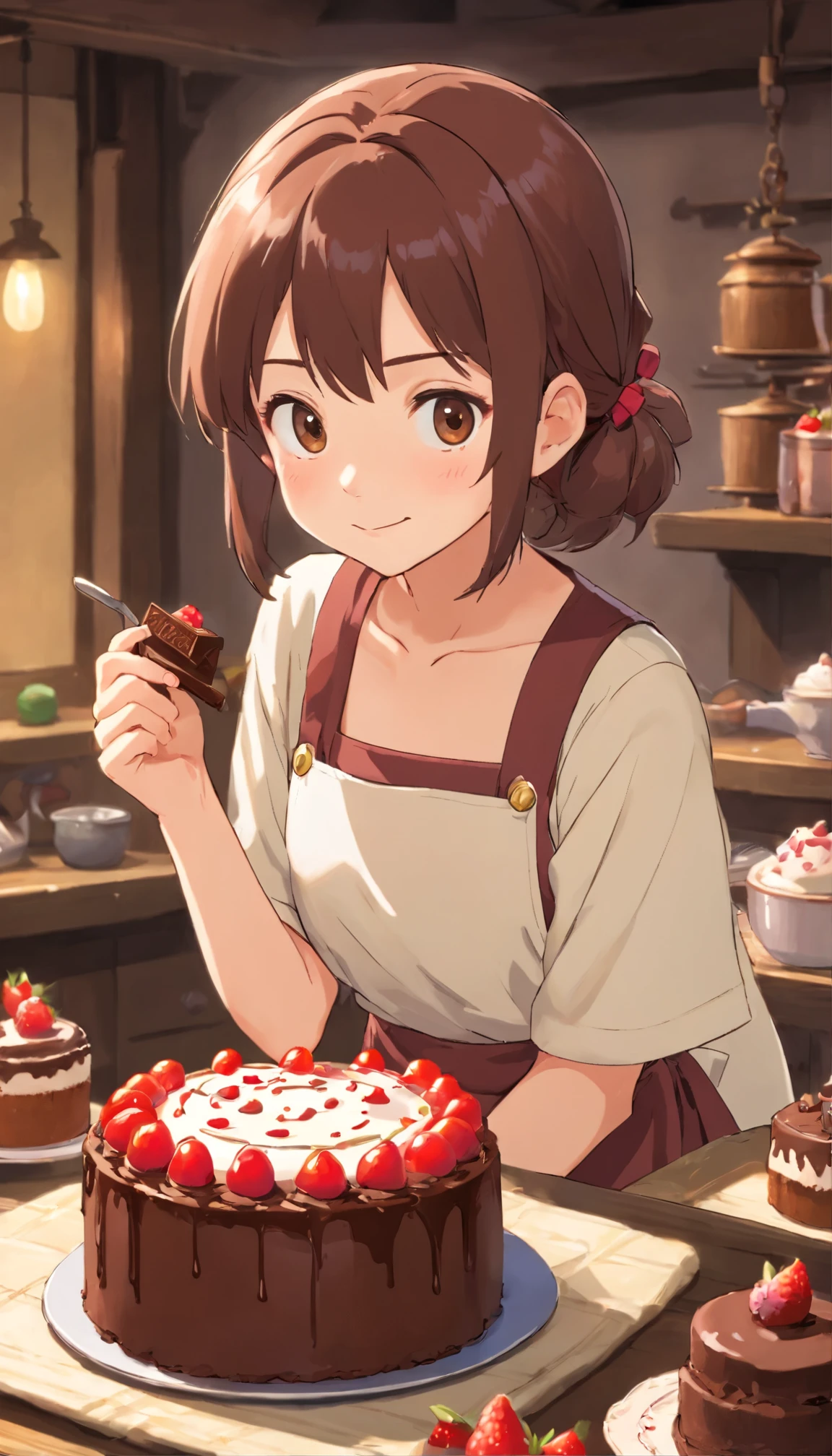 Chocolate craftsman　dian　a cake　uniformss　young　Naughty Poses　cute little　tits out　friendly