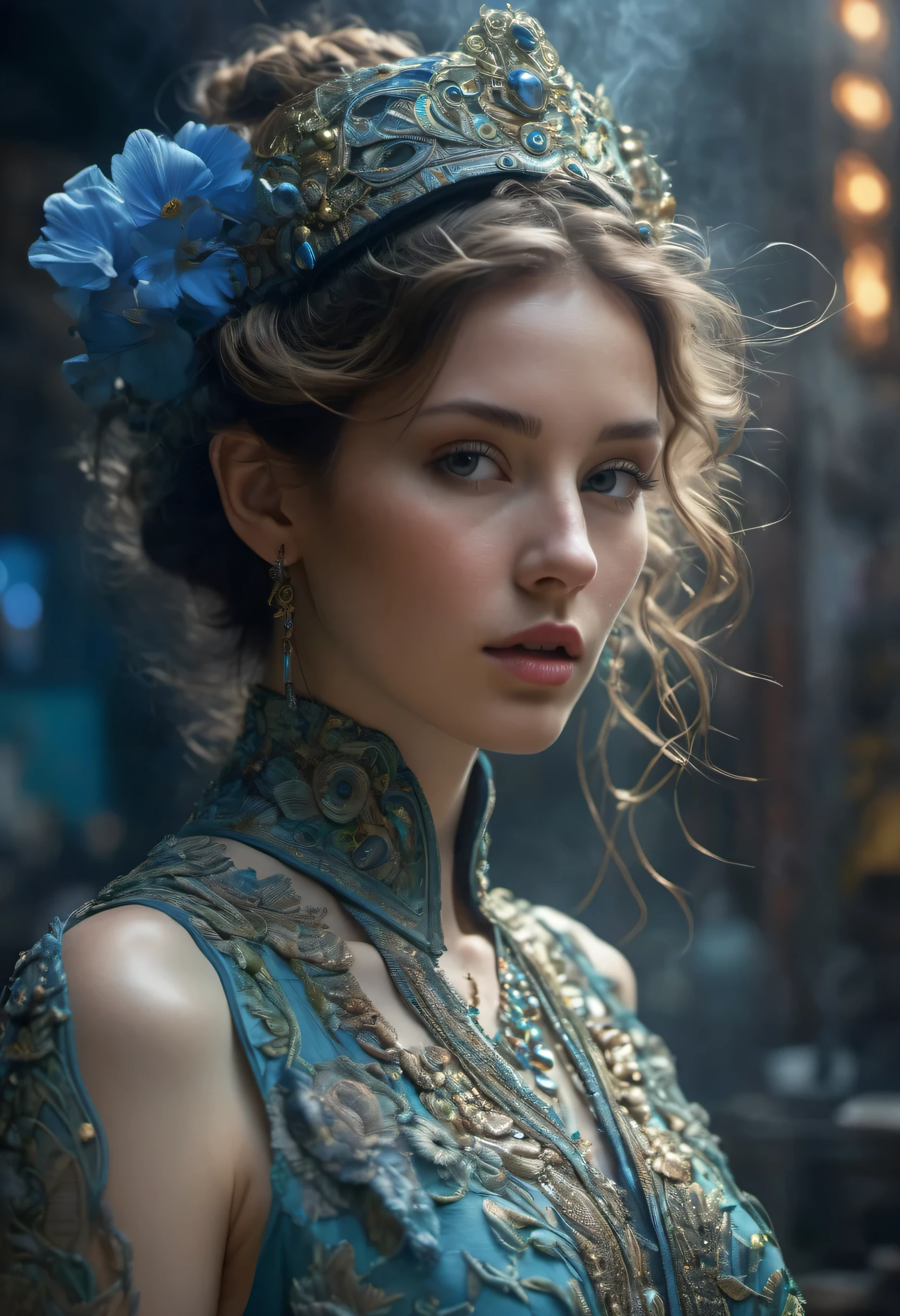 beautiful girl, personification of spring, floral embroidery, grunge, glass, dark botanical, each color and Pantone color of the year 2024, high detail, many details, glass and stone, intricate details, bohemian, elegant, aesthetic, mysticism, high quality, hyper-detailed, professional photo, filigree , super detail, hyperrealism, cinematic, 4k, epic Steven Spielberg movie still, sharp focus, emitting diodes, smoke, artillery, sparks, racks, system unit, motherboard, by pascal blanche rutkowski repin artstation hyperrealism painting concept art of detailed character design matte painting, 4 k resolution blade runner, Shot on a Hasselblad medium format camera with a 100mm lens. Unmistakable to a photograph. Cinematic lighting. Photographed by Tim Walker, –AR 4:5 –s 750 –niji 5 –v 5 –q2 -Shader’s --Post Processing --Post-Production --Cell Shading --Tone Mapping --CGI --VFX --SFX --insanely detailed and intricate --hyper maximalist --elegant --dynamic pose --photography --volumetric --ultra-detailed --intricate details --super detailed --ambient –uplight