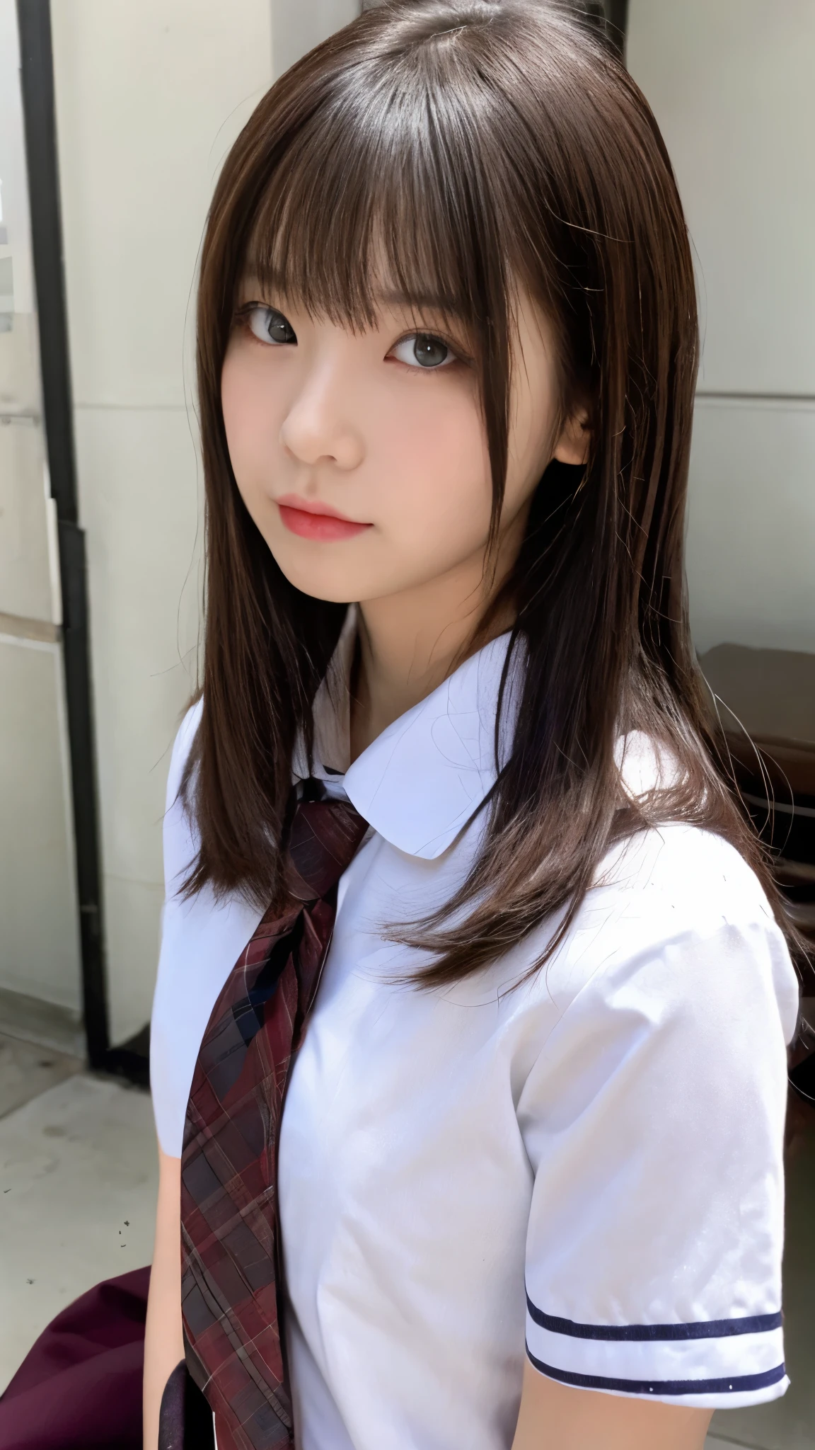 1 girl, 1 boy, horn, school uniform, pointed ears, wing, earrings, serafuku, jewelry, white background, Upper body, red eyes, demon wing, demon horn, devil boy, simple background, continue, pink eyes, parted lips, black serafuku, brown hair, devil girl, black hair, looking at the viewer, long hair, gakuran
