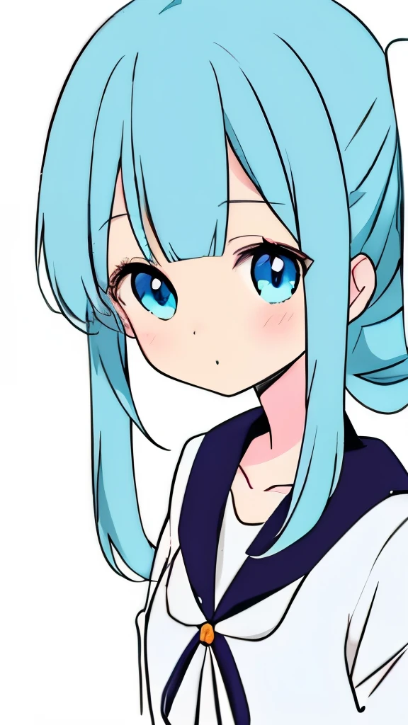 anime girl with blue hair and blue eyes wearing a white shirt, mikudayo, cute girl anime visual, anime moe art style, anime girl with teal hair, young anime girl, extremely cute anime girl face, anime best girls, anime twitter, cute anime face, cute anime girl, anime girl, an anime girl, pretty anime girl