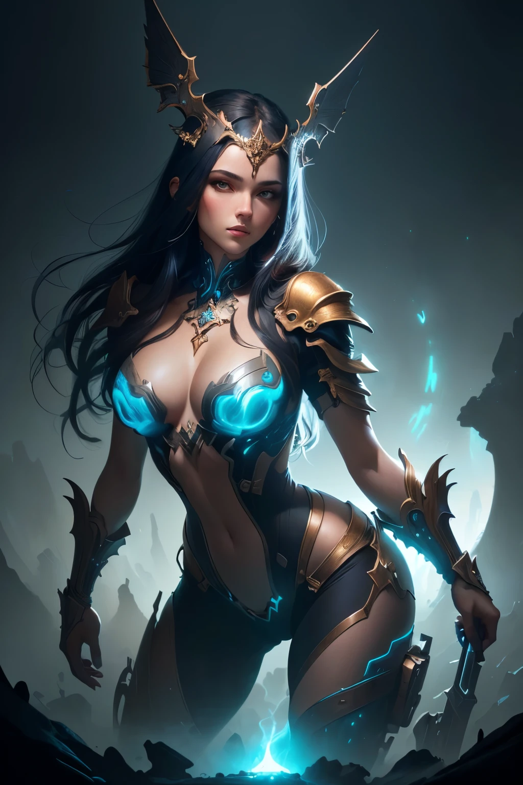masterpiece, best quality, (extremely detailed CG unity 8k wallpaper), (best quality), (best illustration), (best shadow), absurdres, realistic lighting, (Abyss), beautiful detailed glow, art by PeterMohrBacher,