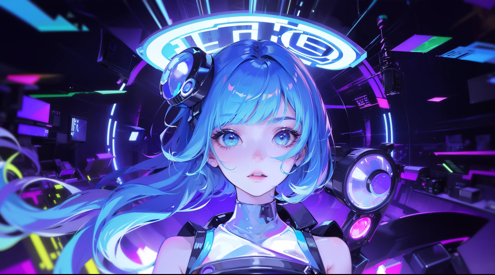 a radio glitch effect, (best quality, highres, ultra-detailed), glitchy portrayal of her face and body, vibrant colors, surreal atmosphere, digital art style, glowing neon lights, futuristic setting, glitched-out typography, distorted audio waves, glitchy geometric patterns, static noise, fragmented and pixelated elements, cyberpunk aesthetic, hazy and dreamlike background, glitched-out transitions, blurred motion, glitched-out expressions, glitch art-inspired composition, fragmented reflections, glitched-out clothing details, glitched-out hair effects, surreal glitch landscape, glitched-out nature elements, glitched-out flora and fauna, glitched-out sky and clouds, glitched-out architecture, glitched-out technology, glitched-out symbols and icons.