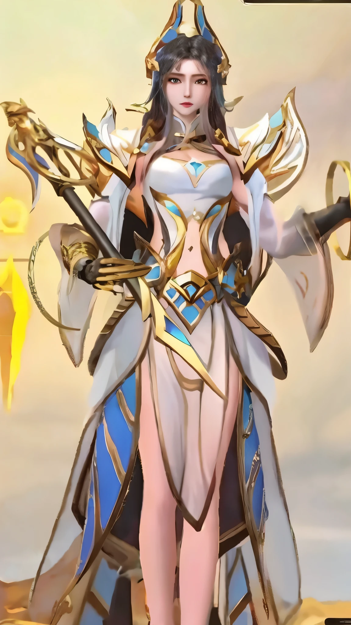 anime - style image of a woman in a white dress with long hair, full body xianxia, goddess. extremely high detail, trending on cgstation, irelia from league of legends, beautiful celestial mage, 8k high quality detailed art, irelia, astral witch clothes, highly detailed exquisite fanart, smooth anime cg art, extremely detailed goddess shot