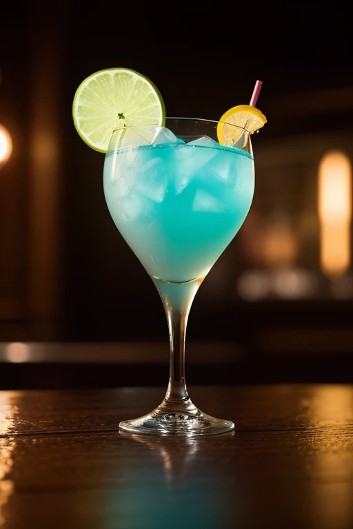 a captivating cocktail with a remarkable Tyndall effect, where light plays through the nuances of the drink, creating iridescent and mysterious reflections