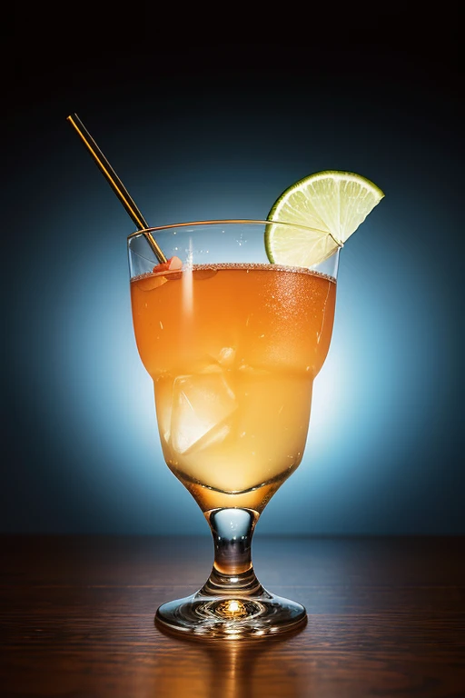 a captivating cocktail with a remarkable Tyndall effect, where light plays through the nuances of the drink, creating iridescent and mysterious reflections