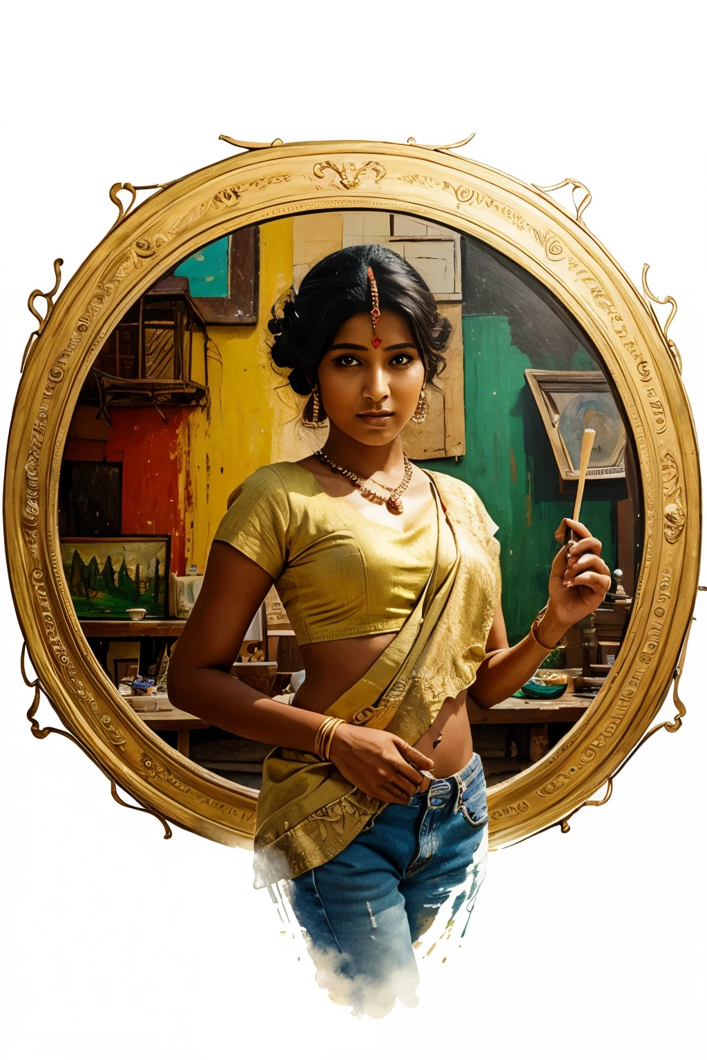 draw a painting showcasing the india richeness in creative way