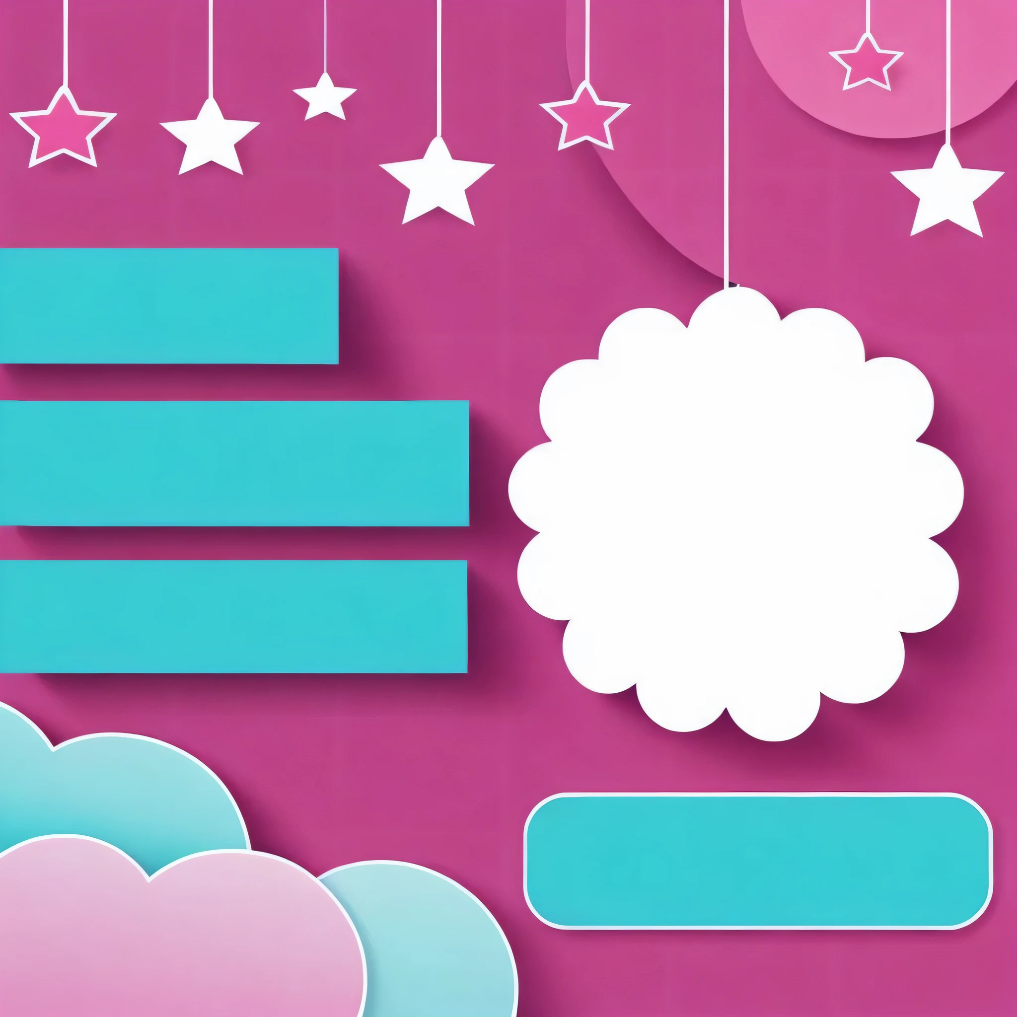there are many clouds and stars hanging from the sky, pink clouds background, pink cloud background, flat vector art background, pink cloudy background, vector background, graphic templates, background artwork, pink background, cartoonish vector style, flat 2 d vector art, flat 2 d design, on simple background, poster background, vector graphics with clean lines, background art, vector design