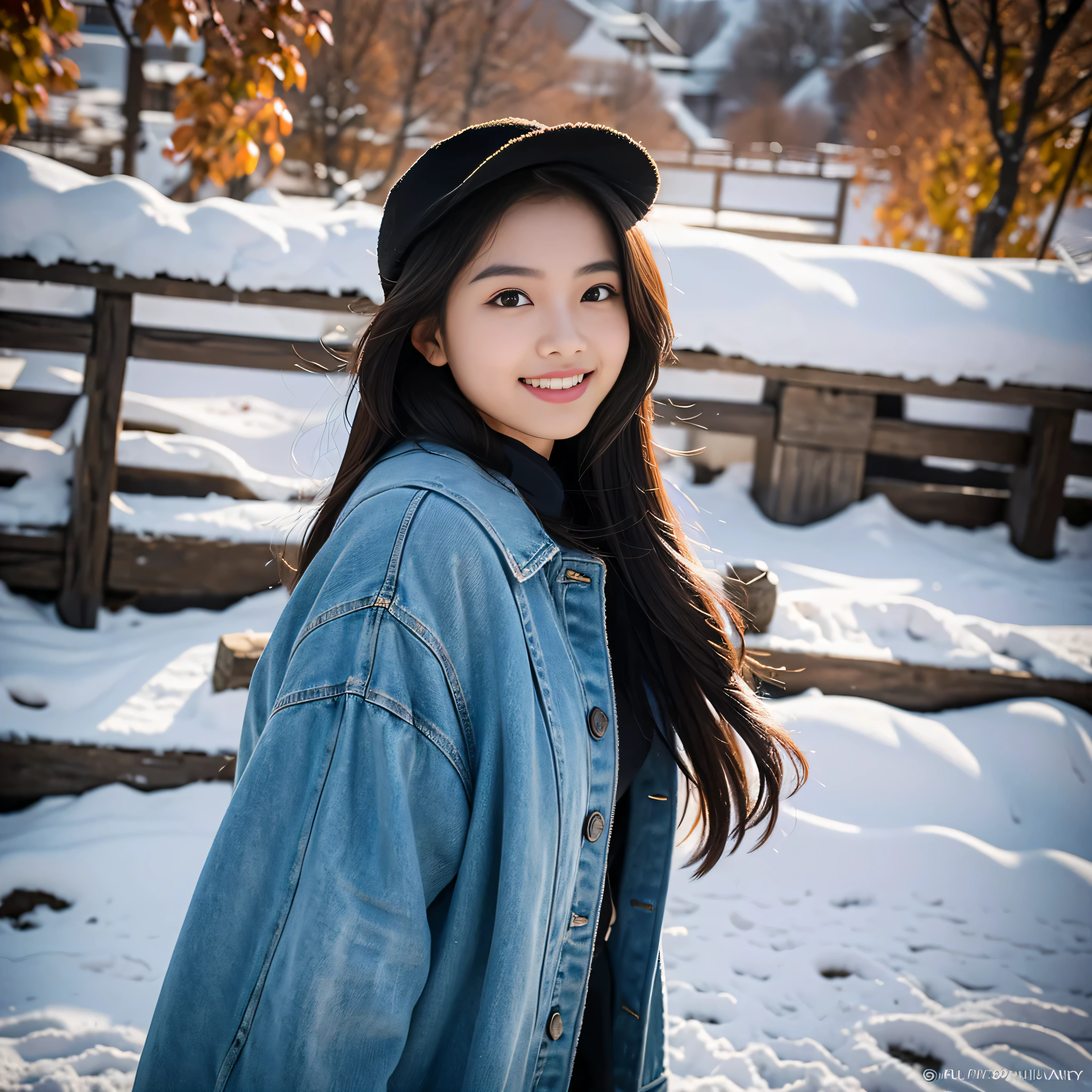 TYPE : Beauty Photography
THEME : nature
RACE : Indonesian, young
PERSON 1 : Early 20s, woman
SCENE : outdoor , standing on the great wall of china , creating an beauty atmosphere , wind blowing effect, beautiful and cute expression , cute pose .smile at camera
PROPS: : great wall of china, blue sky , wearing a warm coat jacket and warm wool hat, wind blow
CAMERA : photographed using an Canon eos 90d DSLR camera with 18-135mm lens , detail skin texture , detailed face , close up , low exposure
ANGLE : High Dynamic Range (HDR) shot