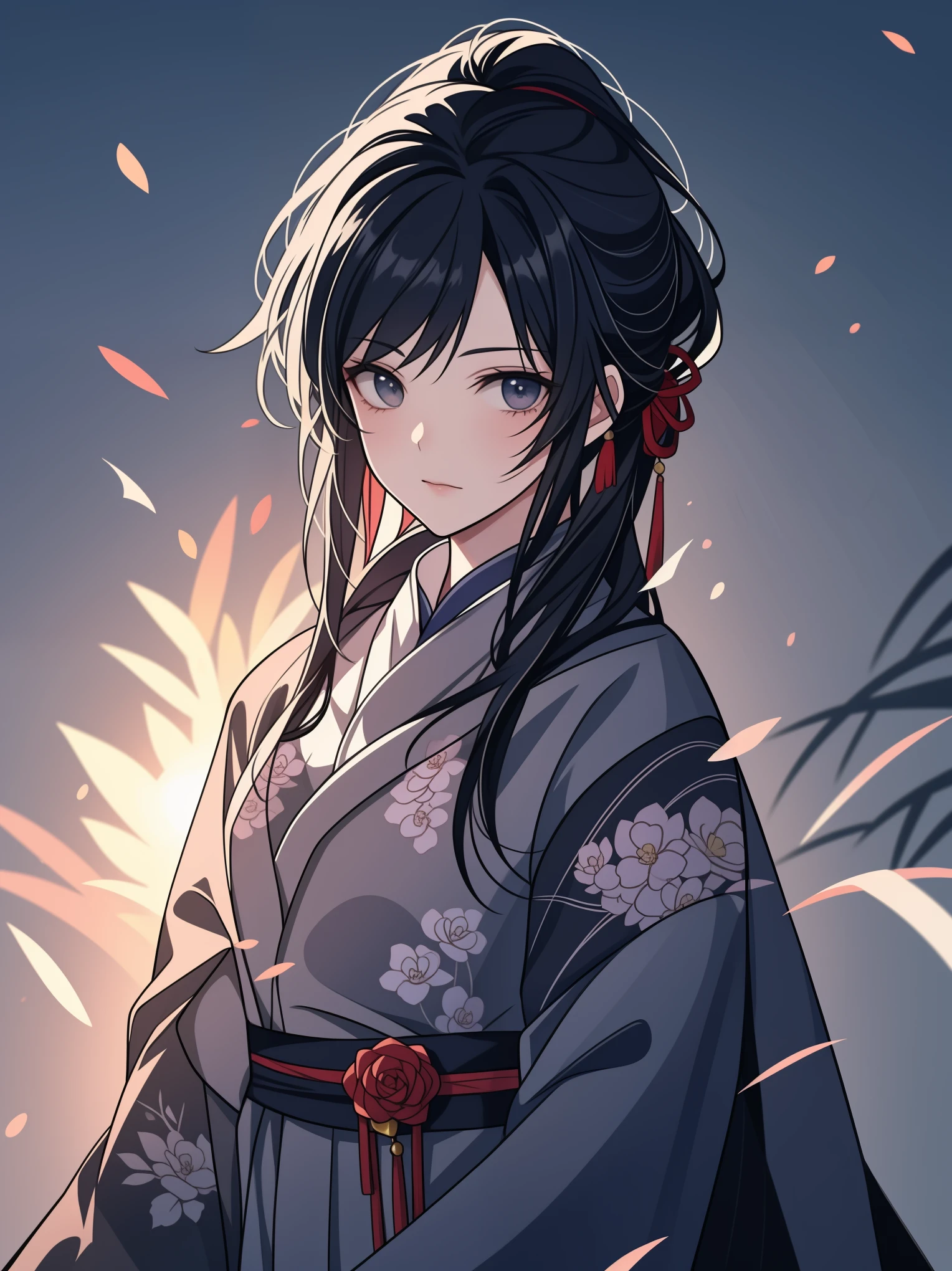 (extremely detailed 8K wallpaper),(ultra-detailed),(best quality),(masterpiece),(highly detailed),(cinematic lighting),(Original),Cold ligh,moody,(Chinese elaborate-style painting ),ink style,32K depth of field,1girl,solo,((busts))