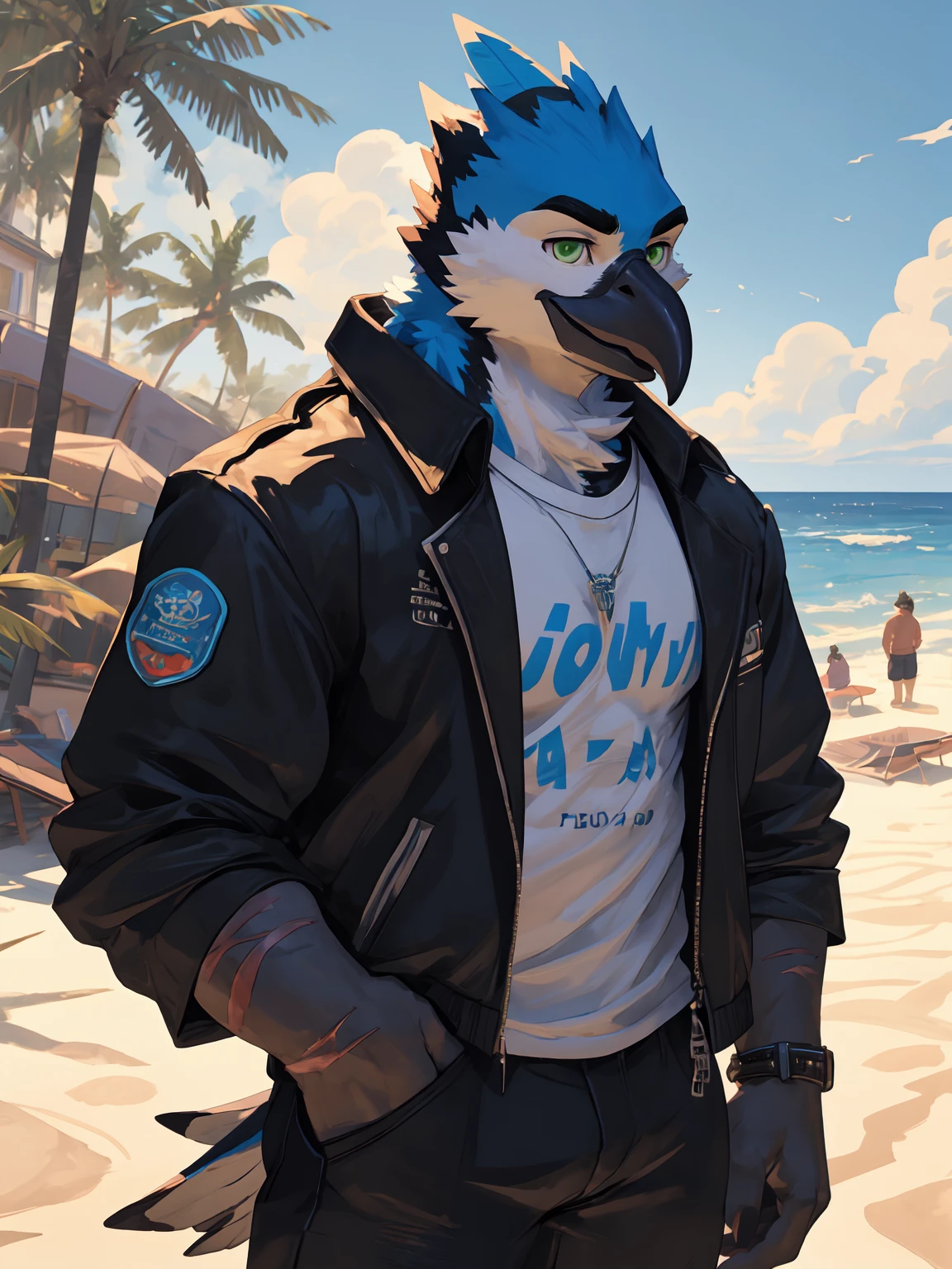 A birds-eye POV of a giga giant, furry and slim anthropomorphic sergal with white fur that has glowing blue markings, blue glowing eyes and short messy white hair wearing a black hoodie, grey sweatpants with a giant bulge, black socks and converse shoes while laying over an entire continent on earth and multiple tiny modern day cities in a sexy way on a sunny day while fire and debris surrounds his body.