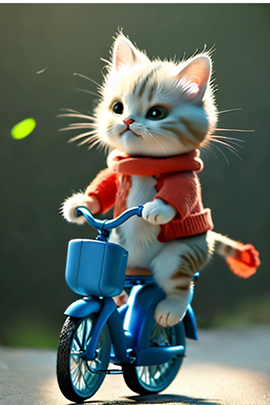 cat riding a bicycle