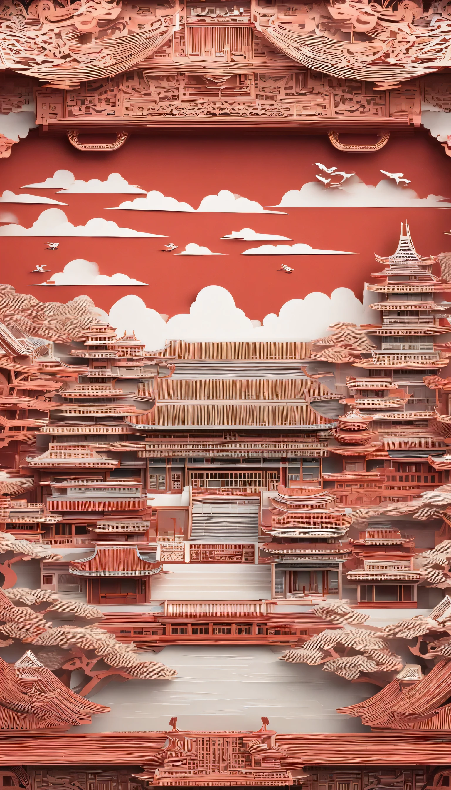 China,Forbidden City,,bird'eye view。