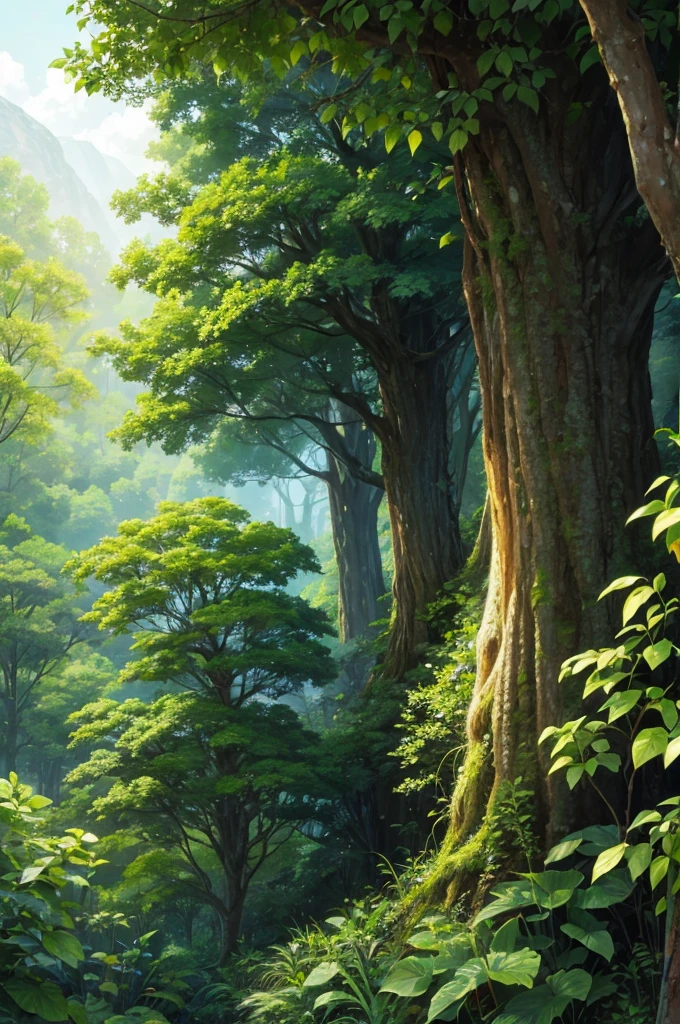lush forest and plants.