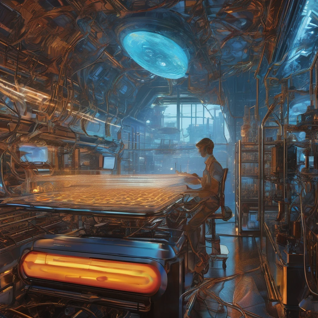 Tyndall Effect, aesthetic, extremely detailed, Laboratory experiment demonstrating the Tyndall effect with a laser beam passing through colloidal suspension, scientific, hyper-realistic, detailed, digital art, artstation, high contrast, sharp focus, educational illustration, art by katsuhiro otomo and syd mead and greg rutkowski.