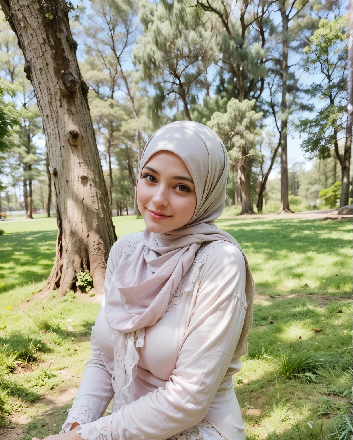 50 years Old, Hijab Indonesian mature woman, Big Tits : 66.9, Gamis, Breast out from her clothes : 1.9, at doctor office, Dark light, at Nighttime