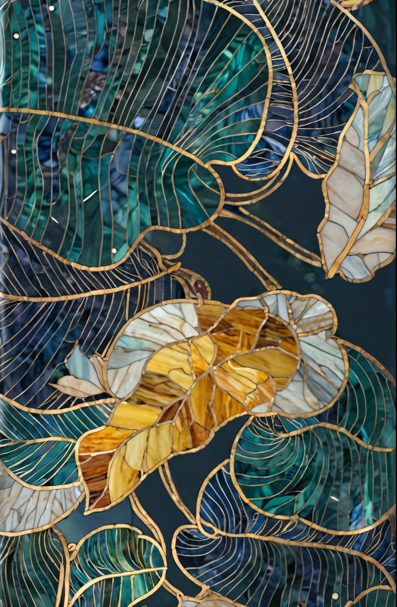 4k, 8k, (a close up of a phone case with a stained glass pattern theme), highly detailed