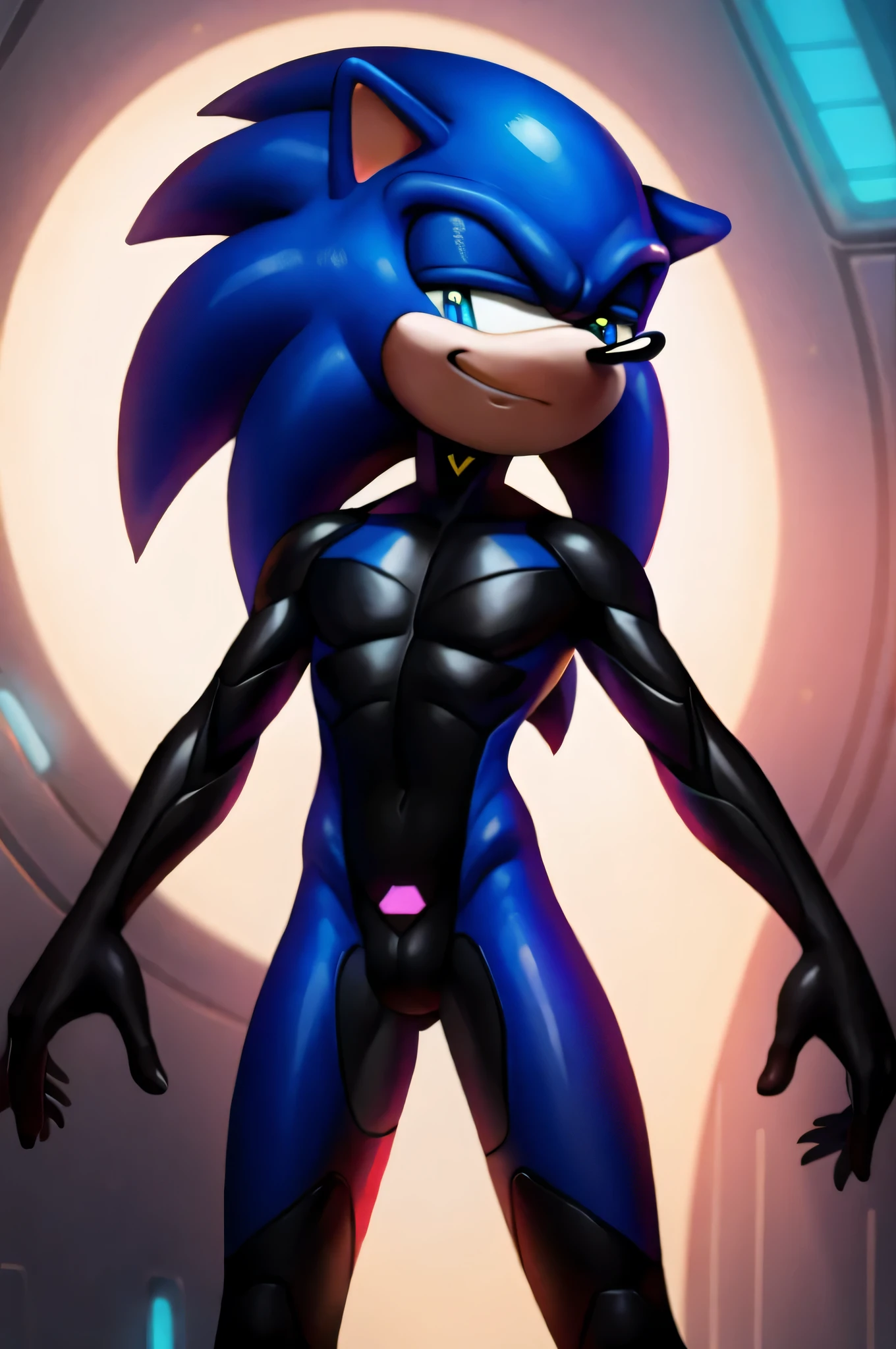 Black Red Metal Sonic, attack, Wide shot from the ground, Symmetric, Bright red eyes, Bokeh, Cyberpunk Wasteland, Neonstadt, Surrealist, 4K, Nano Suite, Award-winning, background, Muscular legs , Muscular arms, Muscular upper body, Muscular Abs , Muscular shoulders,
Huge muscles,Muscular penis