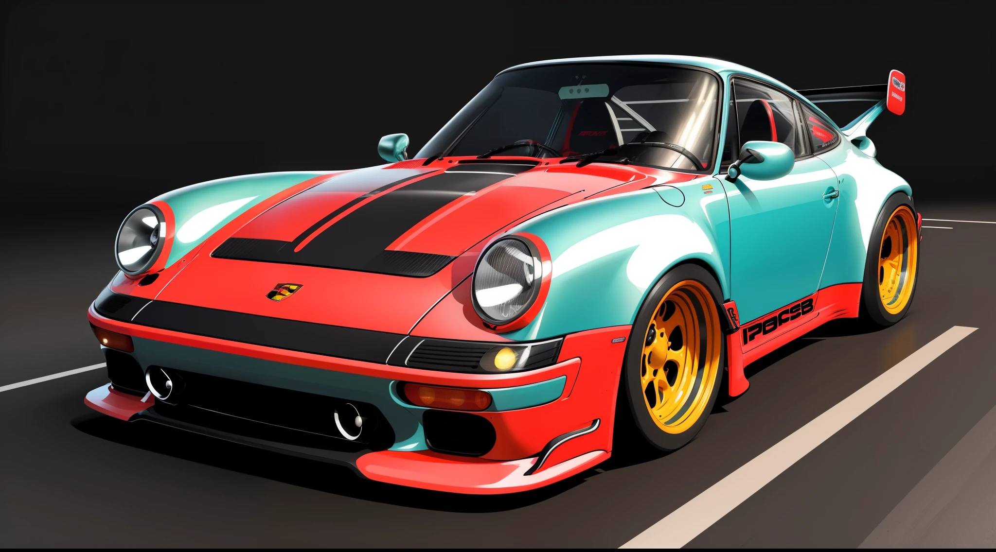 90s style Porsche 911 rwb, hot- rod cartoon style drawling, sketch, large wheels, wide bodykit,
isometric style,120 degrees accurate, poly art, electronic sign, Ultra-detailed,Ultra-detailed,Ultra-detailed,Ultra-detailed,Ultra-detailed,3 d stylize scene