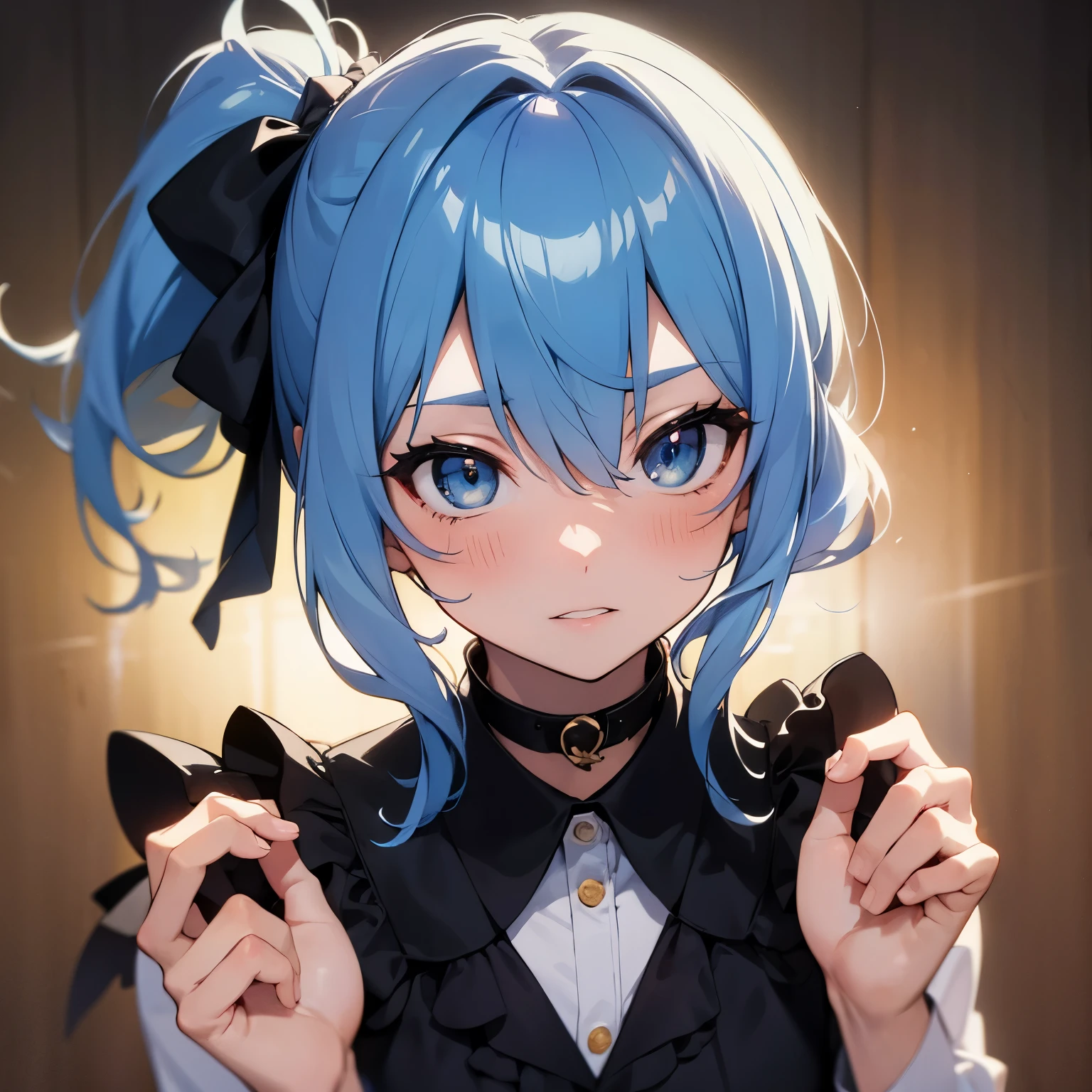 ((masterpiece)), ((best quality)), 1girl, solo, ((Hoshimachi Suisei)), ((hoshimachi suisei from hololive)), ((open mouth)), ((the inside of mouth visible)), ((close of face)), ((focus on face))