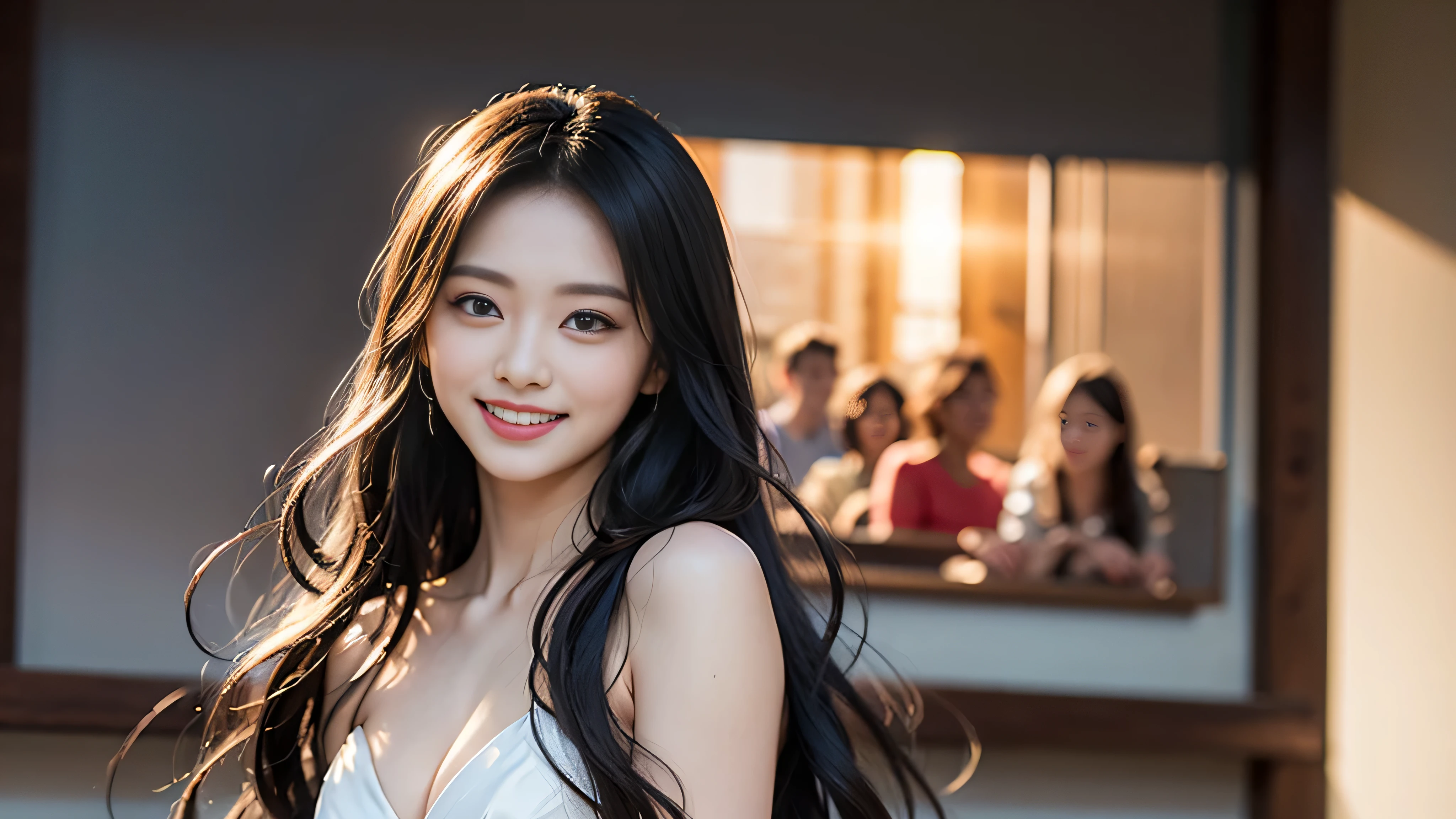 1 person、cute japanese、View、smile(smile:1.5)、nsfw,navel,naked,chest is medium、Her small eyes are beautiful、During the day、Light of the sun、long hair(long hair:1.6)、mare、depereblanca、(Highest image quality、super detail、High resolution illustration、Ultra-high-definition CG、caustic、Improving skin quality、reality、masterpiece、high detail)
