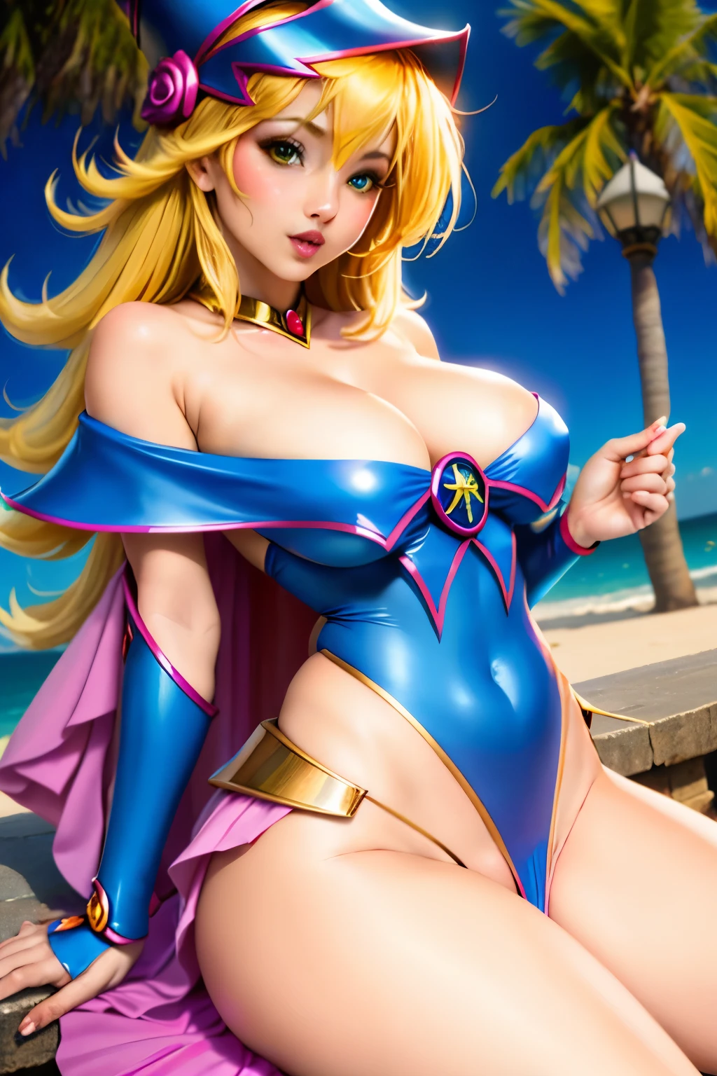 Dark magician gils es La carta de la reina de corazones. Pose sexy y sensual. Heart in the air with magic around, NSFW