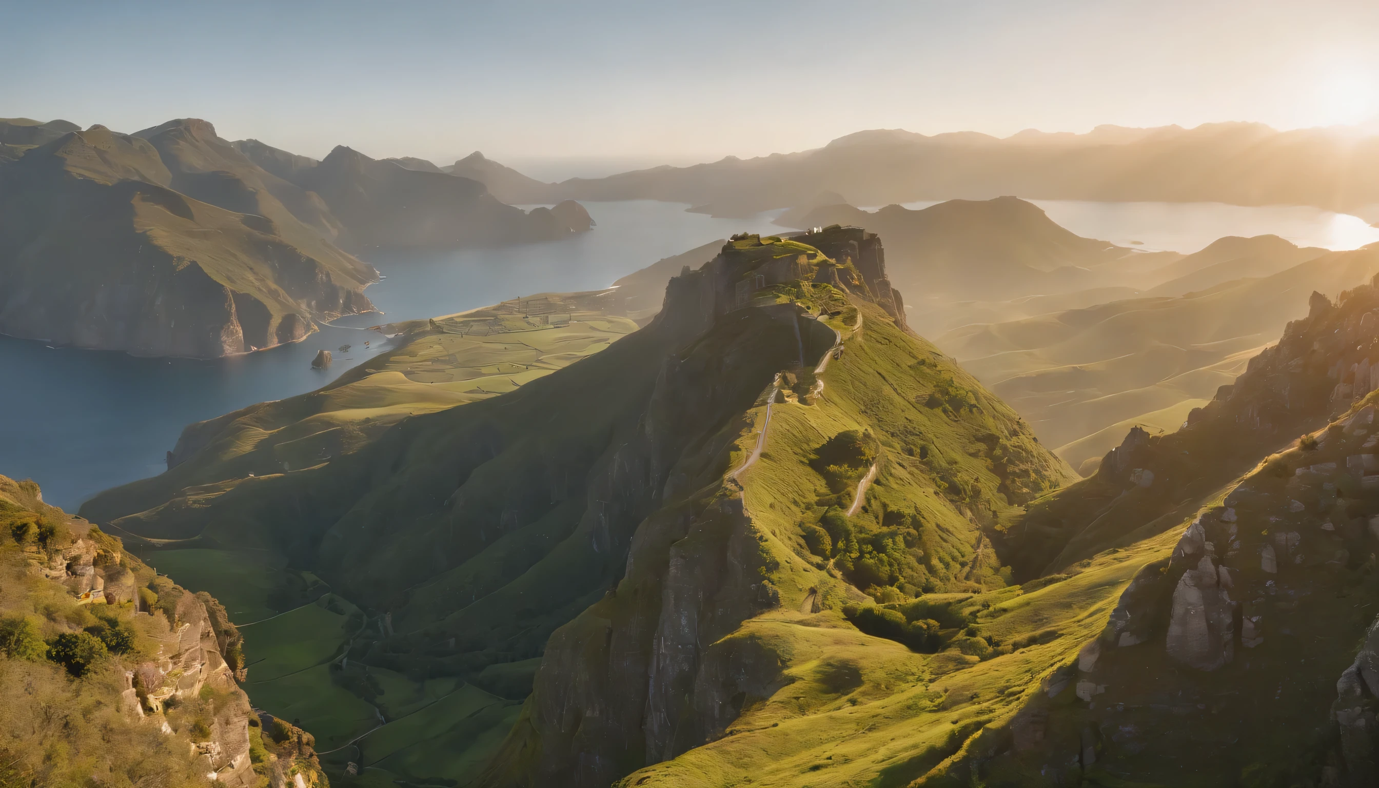 (Highly detailed CG Unity 8k wallpaper、masterpiece、highest quality、Super detailed)、(best lighting、best shadow、very delicate and beautiful)、highest quality、8k、Detailed facial depiction、masterpiece、highest quality、clear image quality、
Portugal'atlantic islands、green mountains of madeira island々々and the view of the cliff。