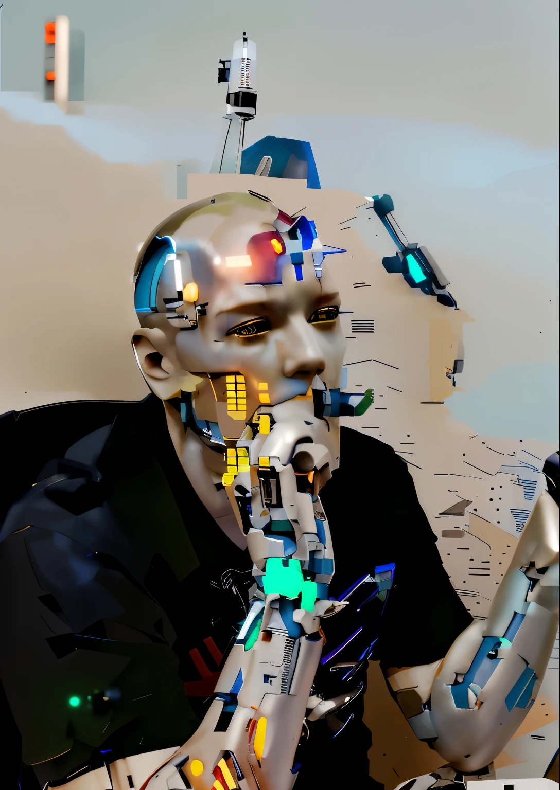 Future, more deails, Cyborg, Future, cyberpunk character, robotic body,（Pacific Rim, blue colors：1.1）, 1 person, Mechanical miracle, anatomically correct, textured leather, Best quality, Awarded, High quality, A high resolution, 16k
