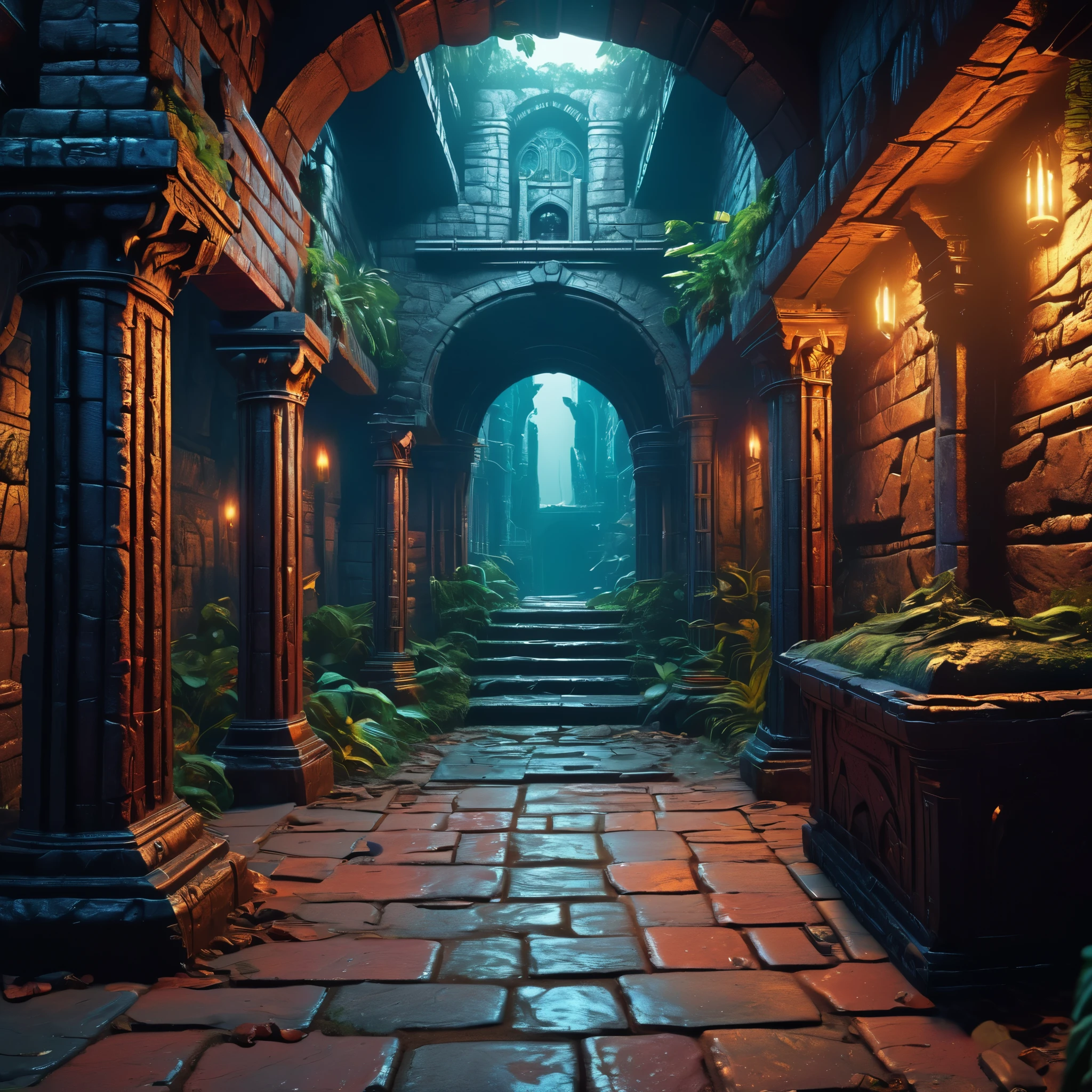 create an image demonstrating the style of ((Dungeon synth)) style, hyper realism, 8k high definition, vibrant colors, sharp focus, insanely detailed