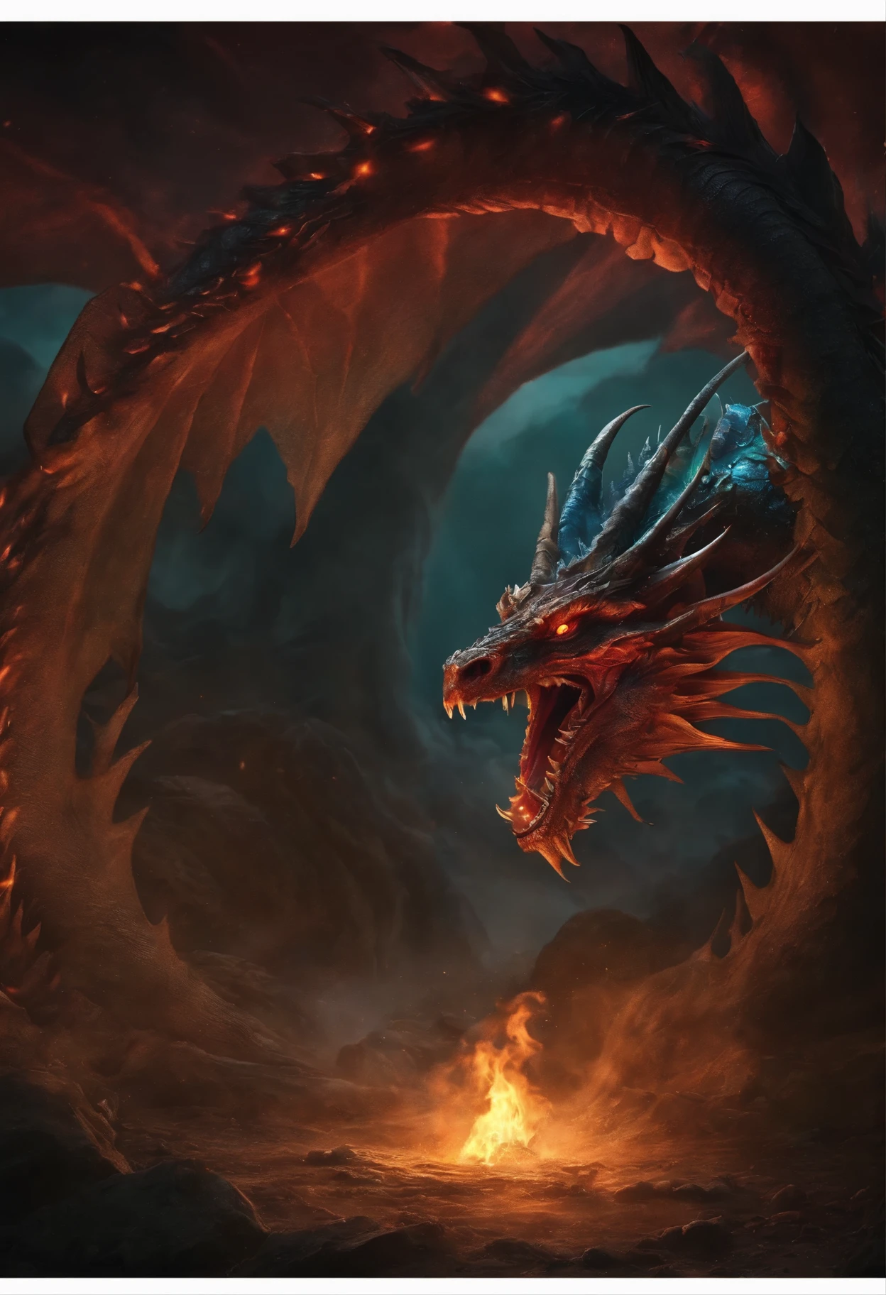 Create a terrifying dragon like monster
