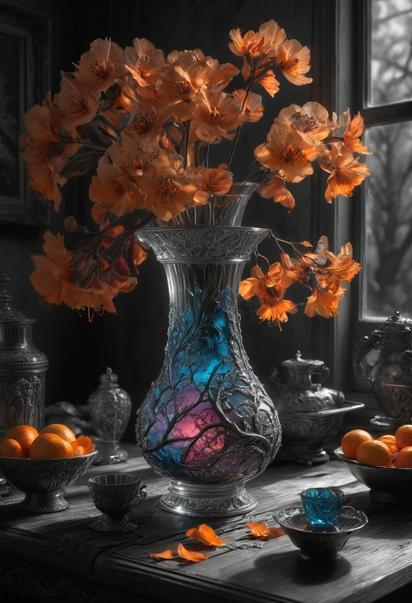 Capture the ethereal light and shadow in a stunning photograph with selective color details, revealing the hidden poetry of everyday objects, (best quality, masterpiece, Representative work, official art, Professional, Ultra intricate detailed, 8k:1.3)